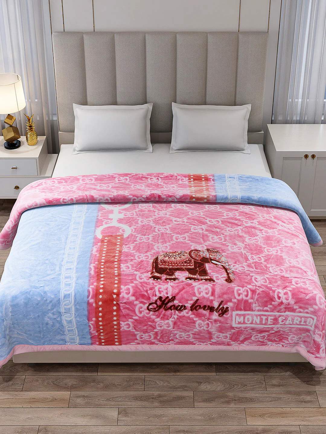 Printed Double Bed Reversible Blanket 2 Ply, 570 GSM, 3 kg (Royalgold Plus) - Image 3