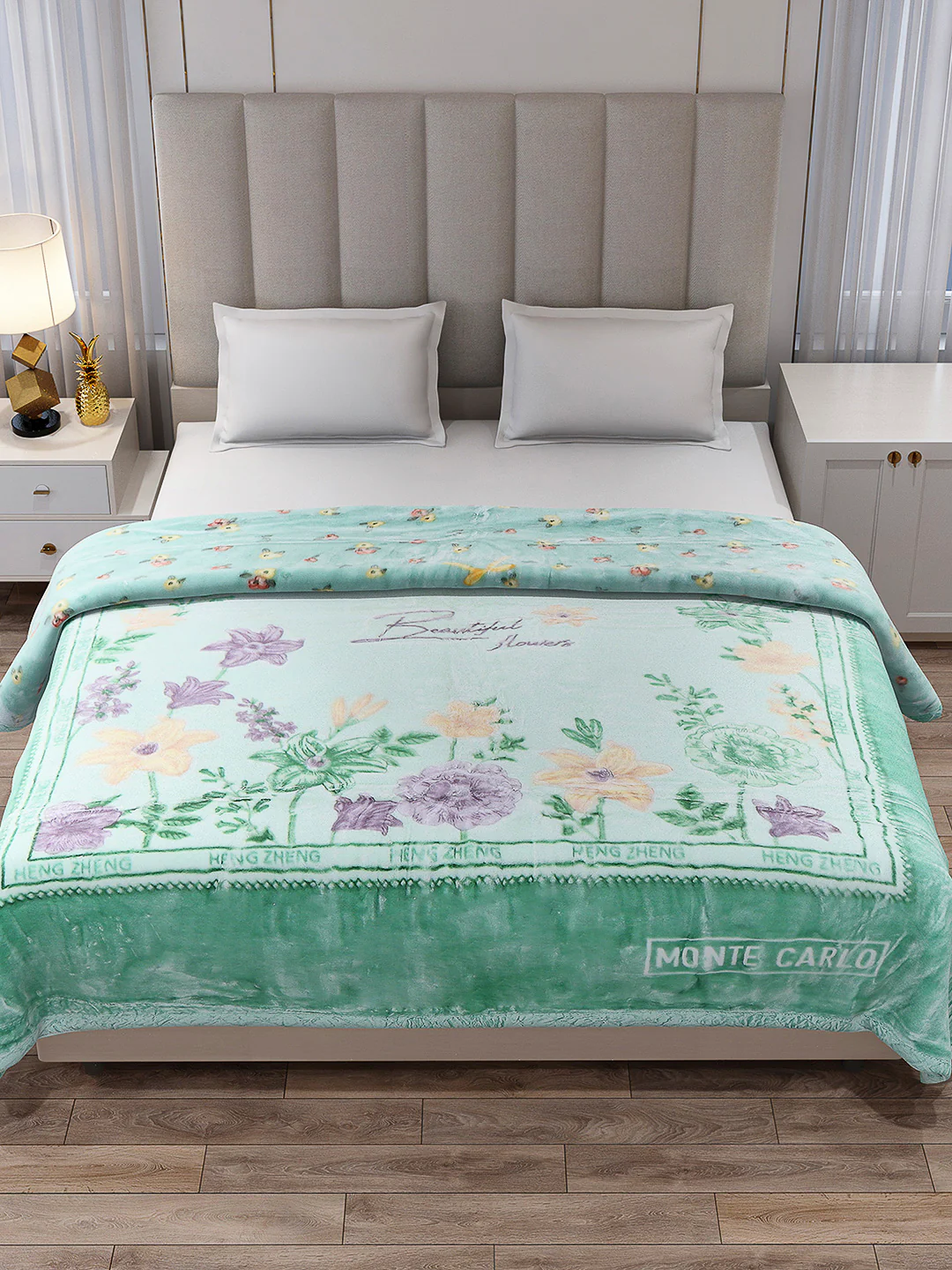 Printed Double Bed Reversible Blanket 2 Ply, 850 GSM, 4.5 kg (Uphar) - Image 3
