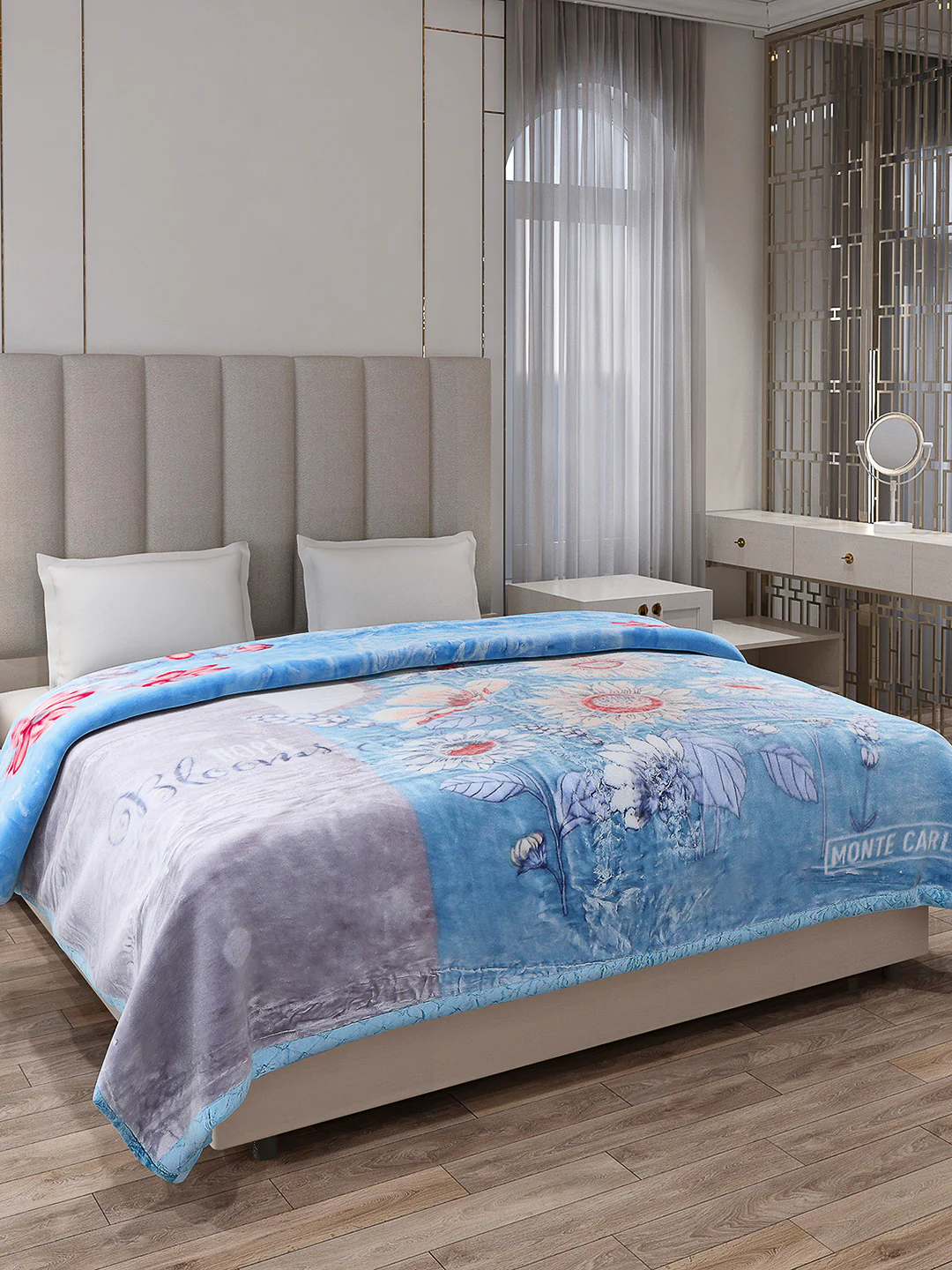 Printed Double Bed Reversible Blanket 2 Ply, 850 GSM, 4.5 kg (Uphar) - Image 4