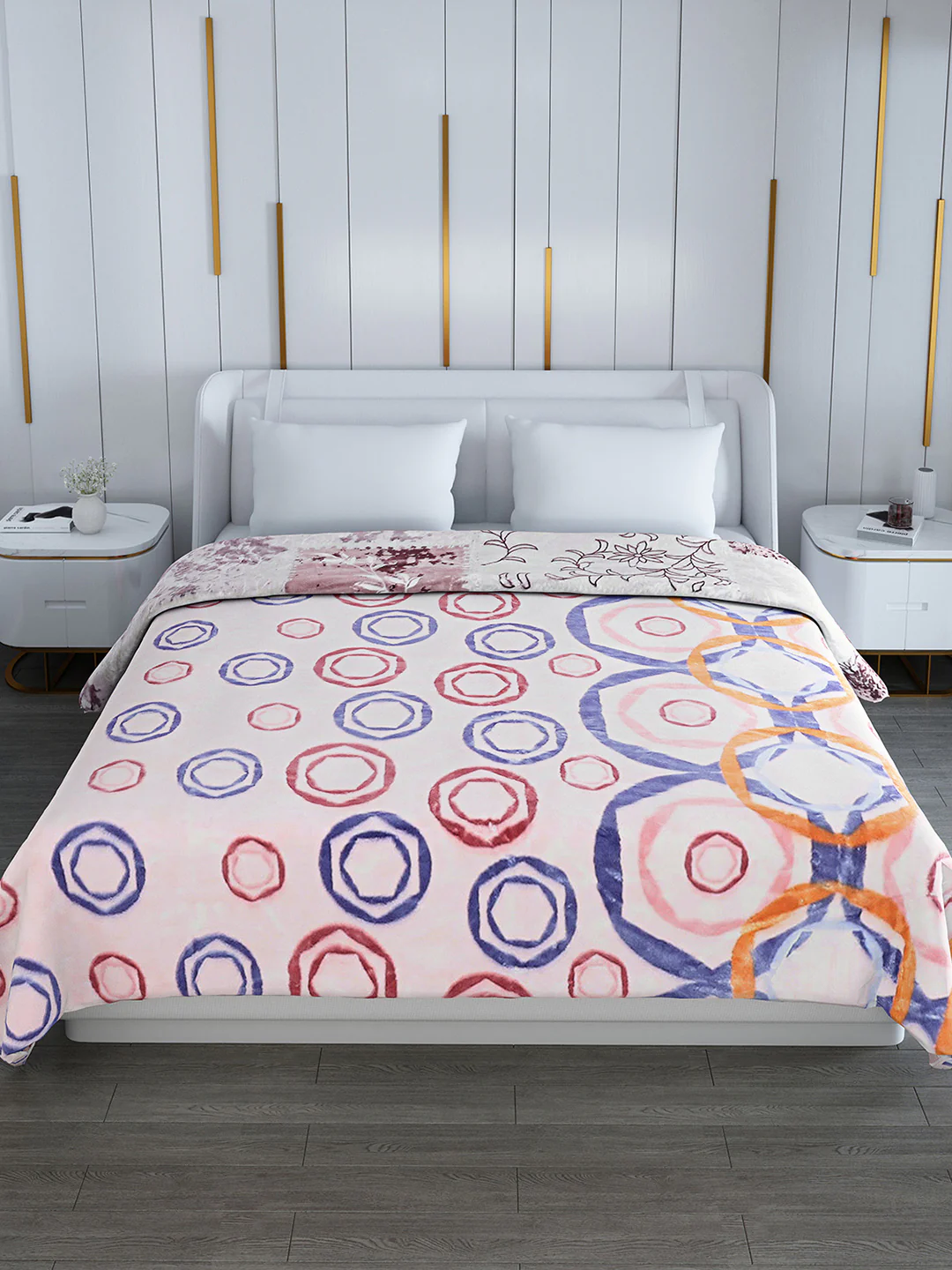 Printed Double Bed Reversible Blanket 2 Ply, 853 GSM, 4.5 kg (Tohfa) - Image 4