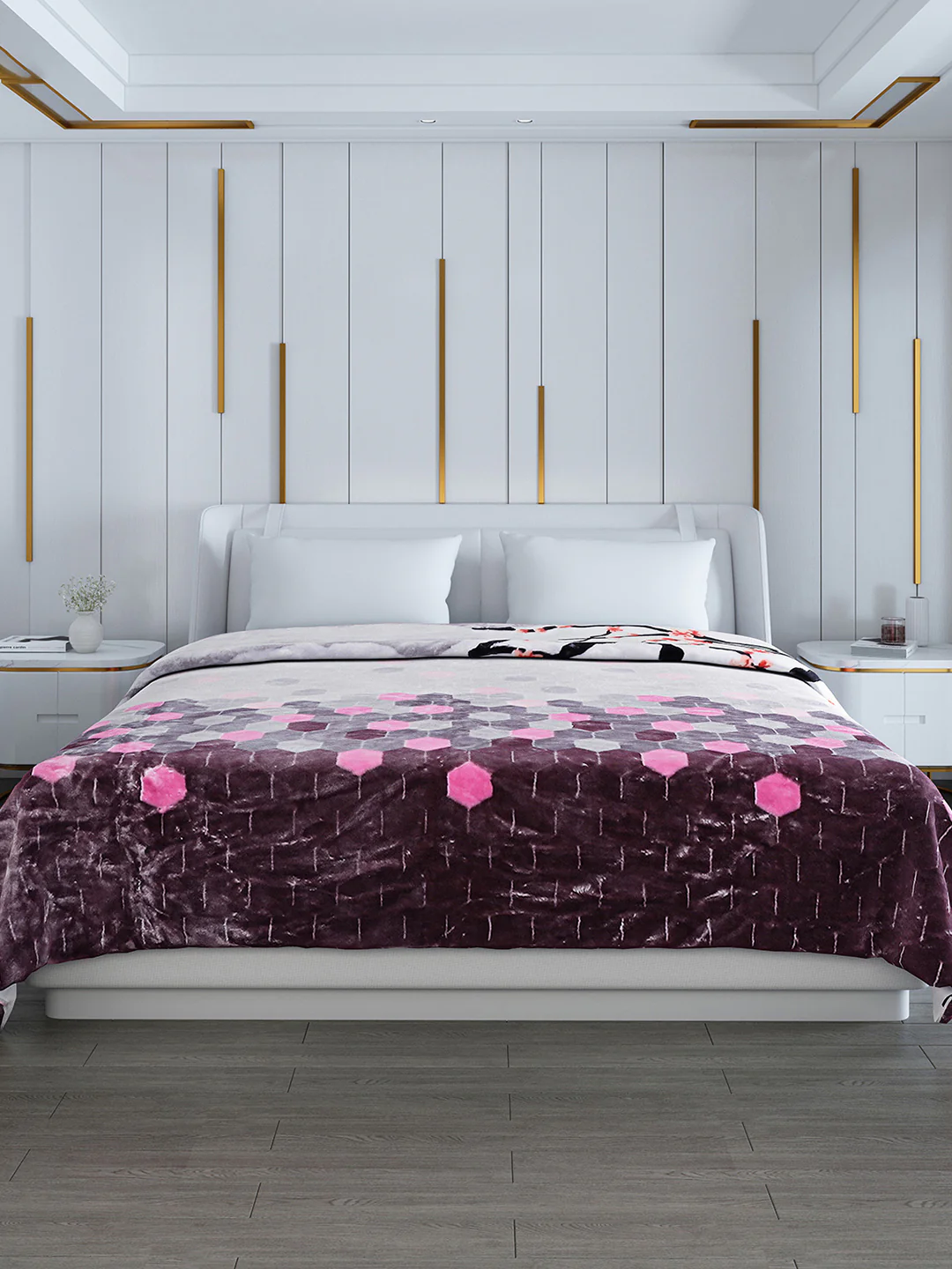 Printed Double Bed Reversible Blanket 2 Ply, 853 GSM, 4.5 kg (Tohfa) - Image 3