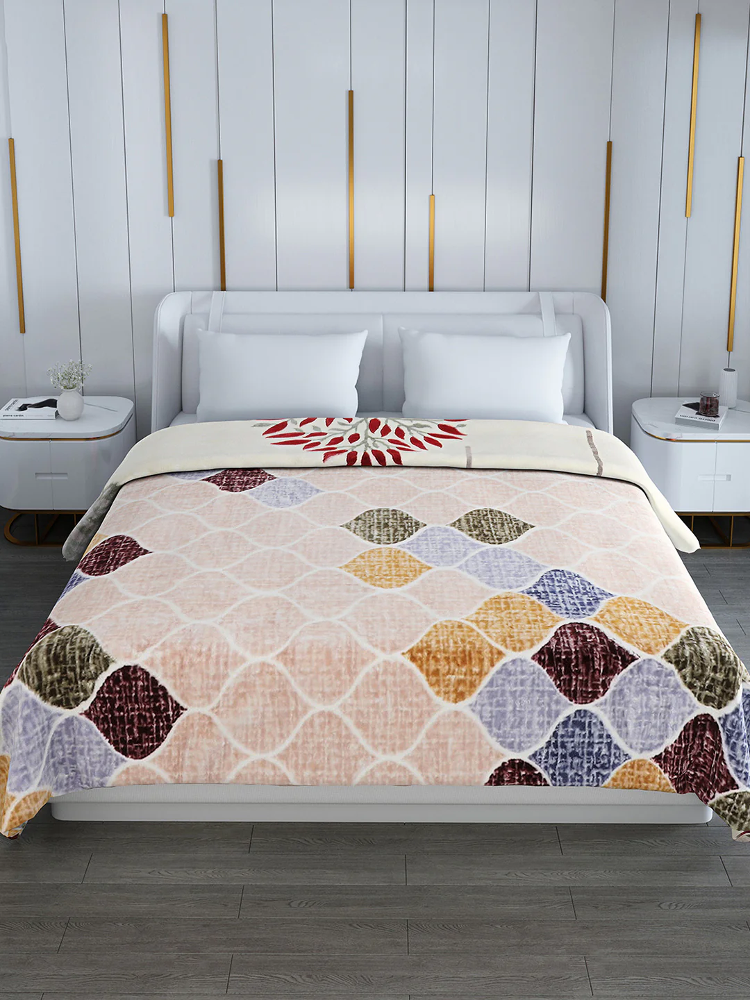 Printed Double Bed Reversible Blanket 2 Ply, 853 GSM, 4.5 kg (Tohfa) - Image 4