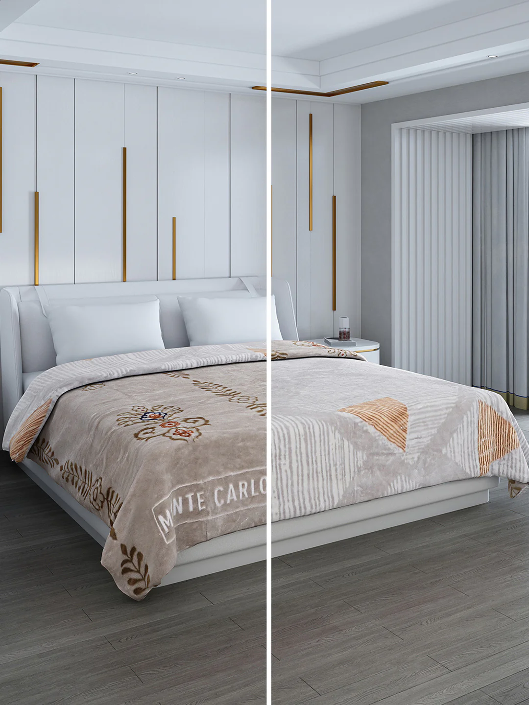 Printed Double Bed Reversible Blanket 2 Ply, 853 GSM, 4.5 kg (Tohfa) - Image 2