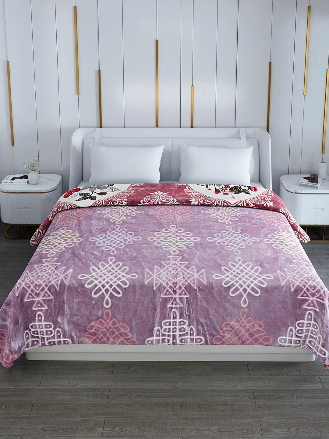 Printed Double Bed Reversible Blanket 2 Ply, 853 GSM, 4.5 kg (Tohfa) - Image 4