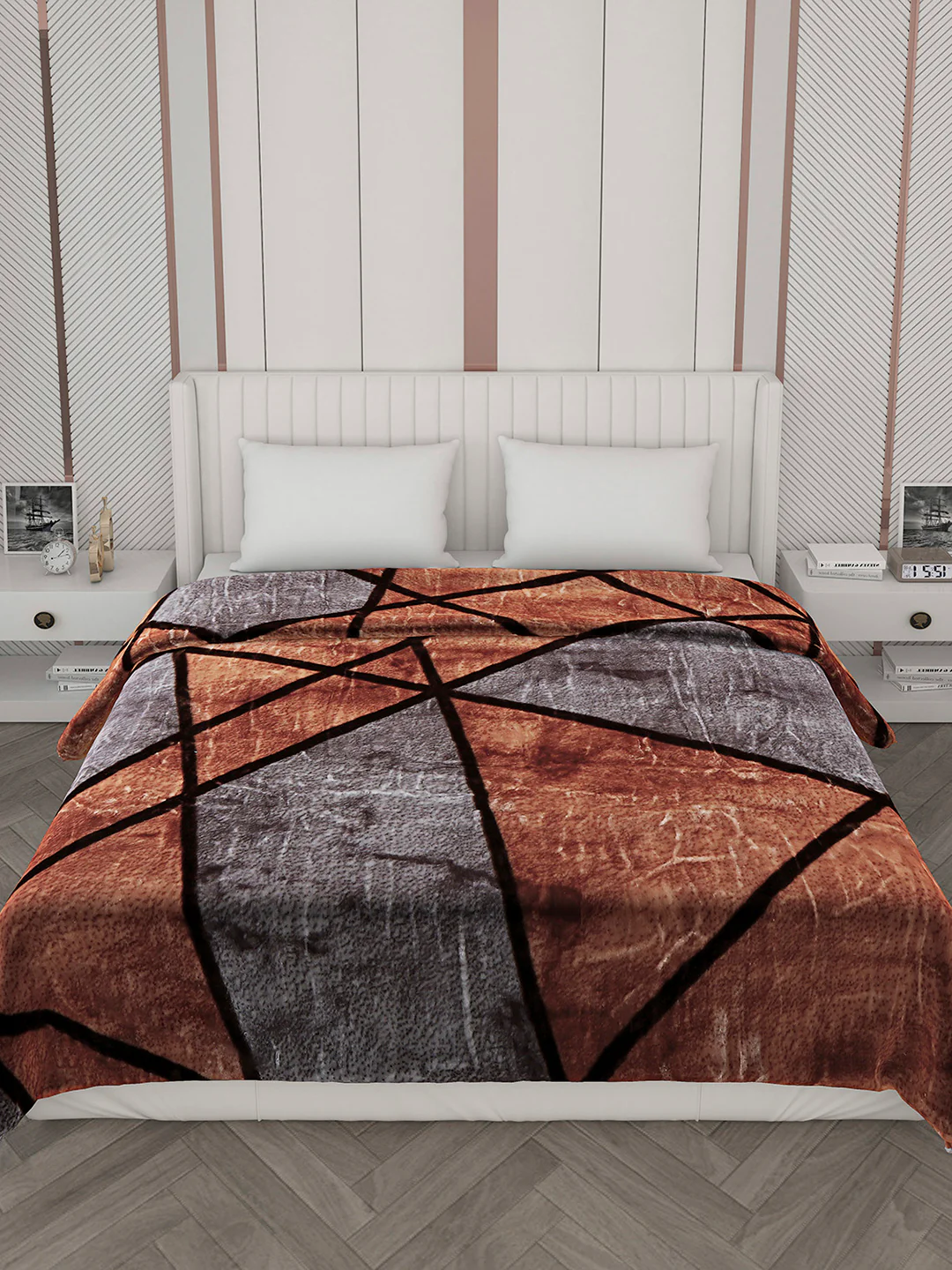 Printed Double Bed Reversible Blanket 2 Ply, 871 GSM, 4.6 kg (Moonvalley) - Image 3