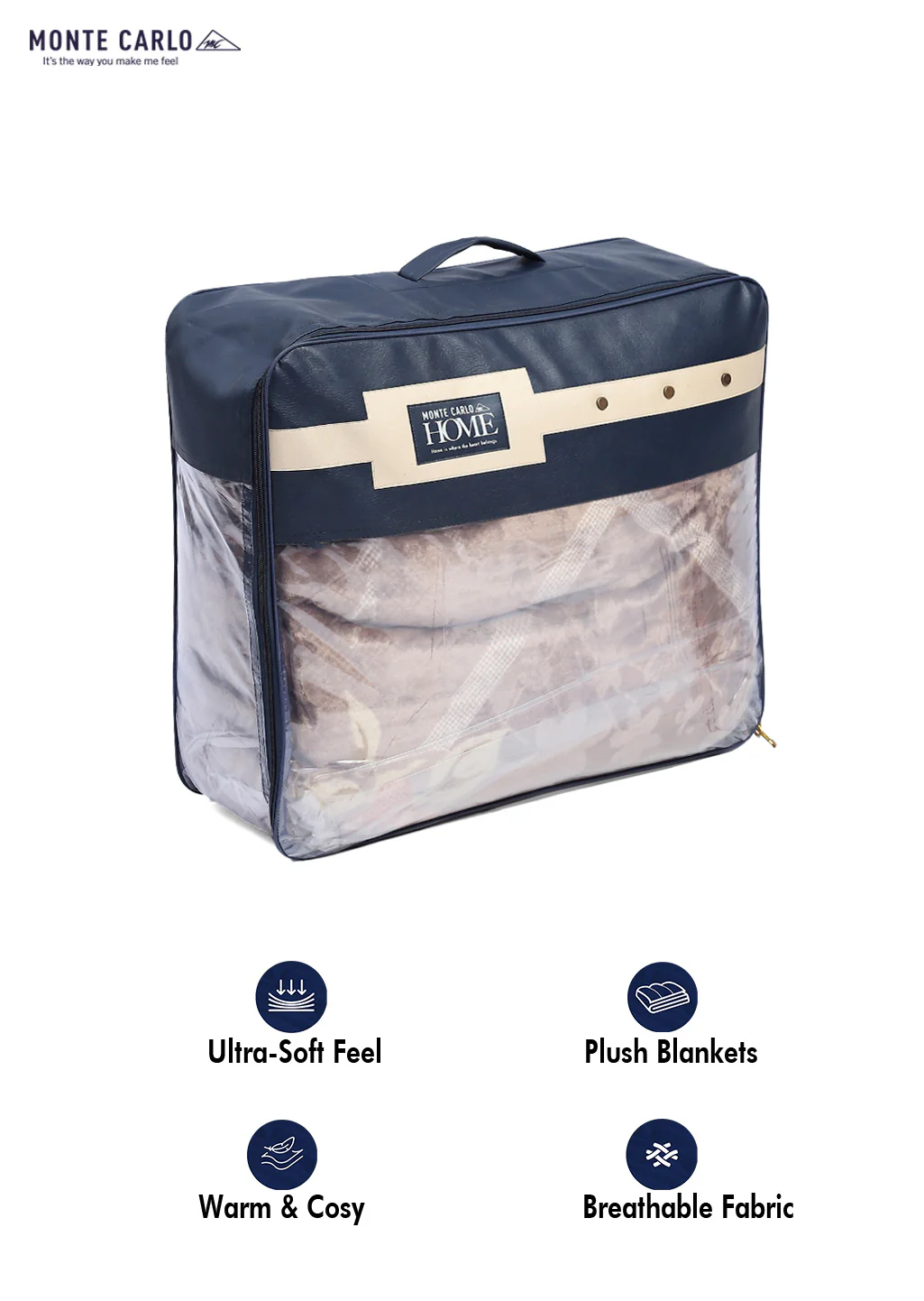 Printed Double Bed Reversible Blanket 2 Ply, 871 GSM, 4.6 kg (Moonvalley) - Image 8