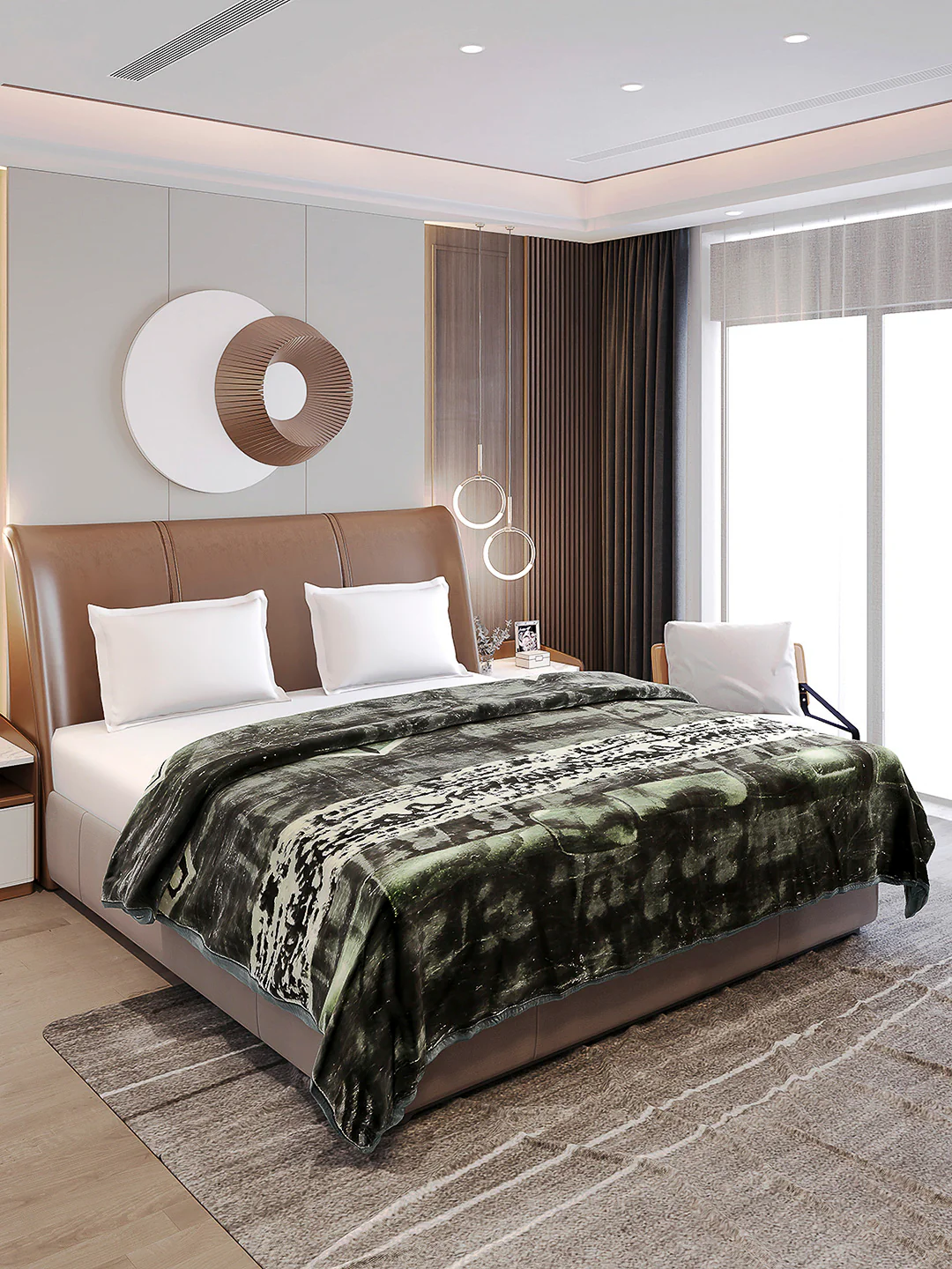 Printed Double Bed Reversible Blanket 2 Ply, 872 GSM, 4.6 kg (Moonvalley) - Image 4