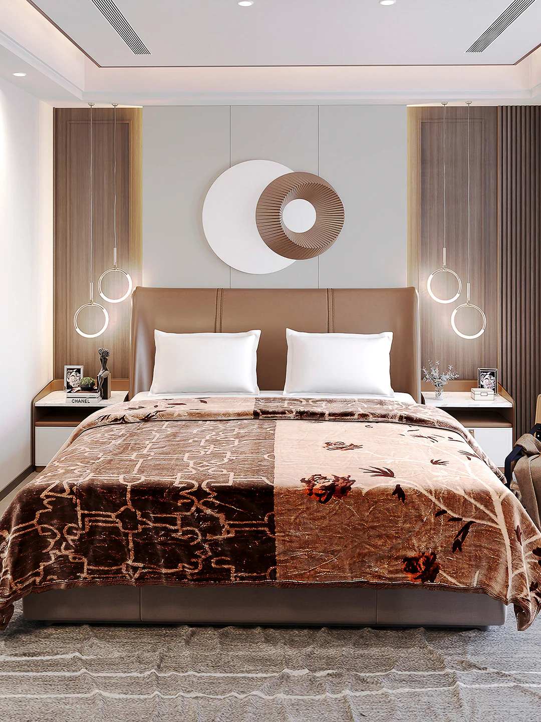 Printed Double Bed Reversible Blanket 2 Ply, 872 GSM, 4.6 kg (Moonvalley) - Image 2