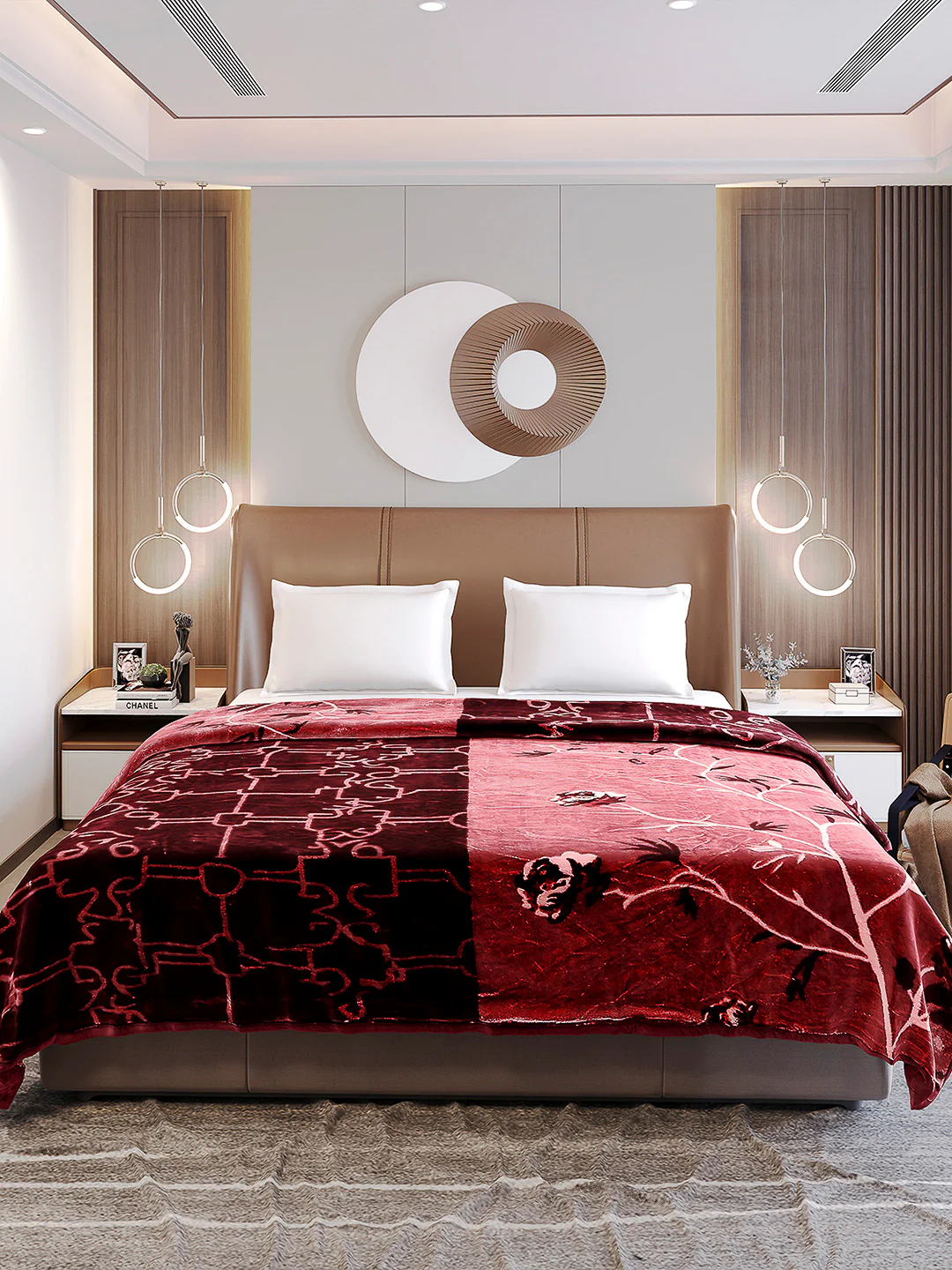 Printed Double Bed Reversible Blanket 2 Ply, 872 GSM, 4.6 kg (Moonvalley) - Image 2