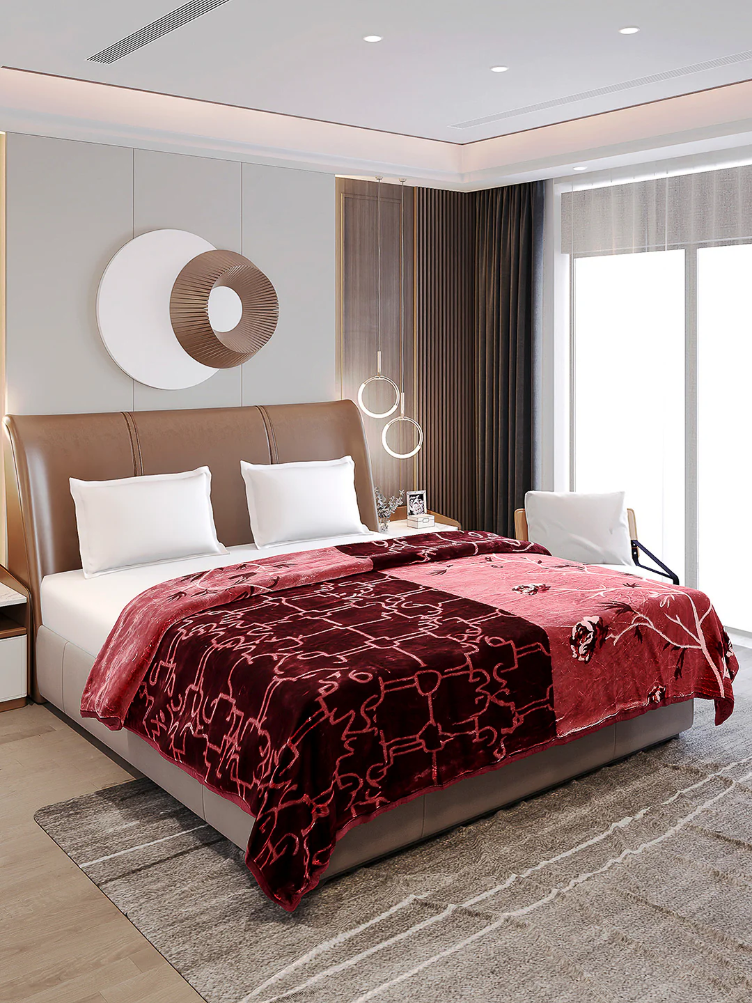 Printed Double Bed Reversible Blanket 2 Ply, 872 GSM, 4.6 kg (Moonvalley) - Image 4