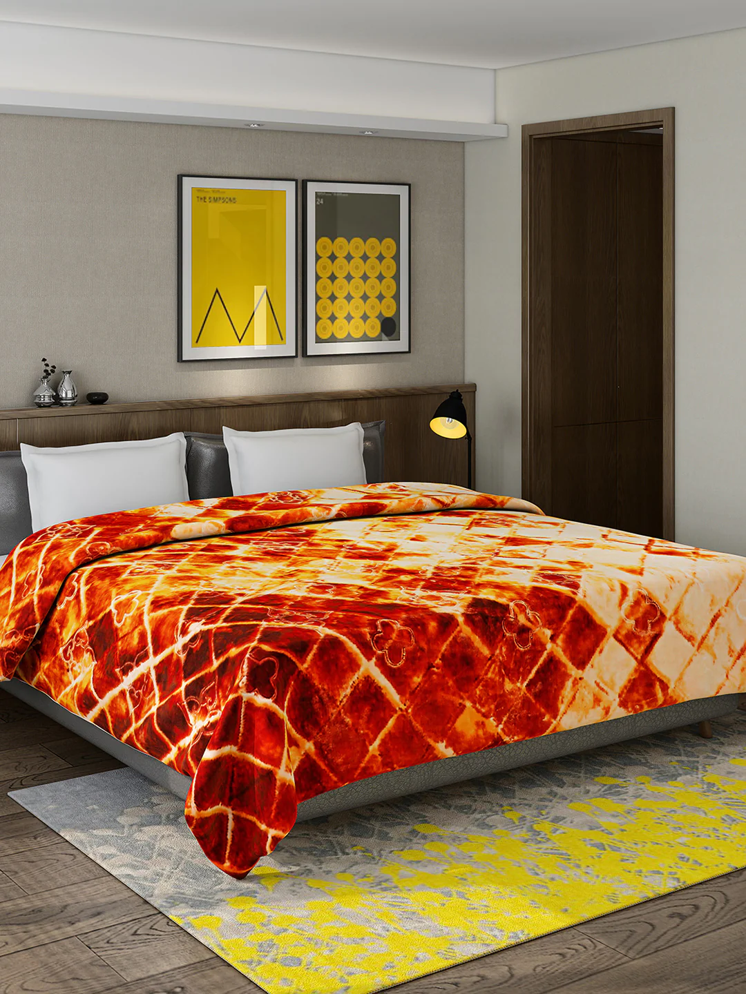 Printed Double Bed Reversible Blanket 2 Ply, 910 GSM, 4.8 kg (Vista) - Image 2