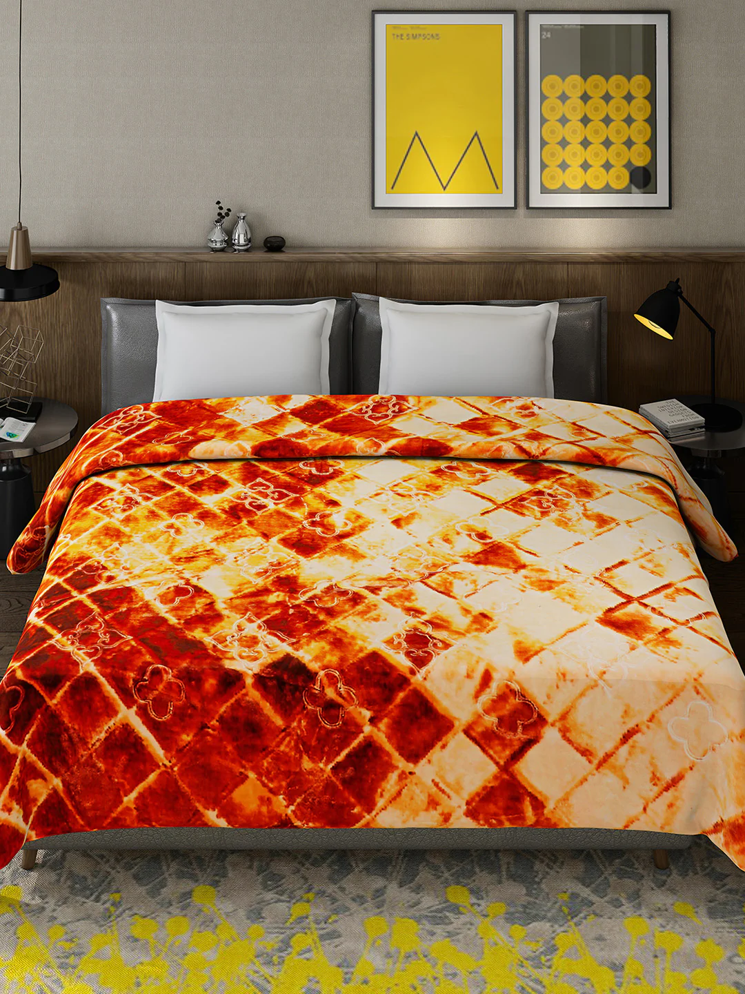 Printed Double Bed Reversible Blanket 2 Ply, 910 GSM, 4.8 kg (Vista) - Image 3