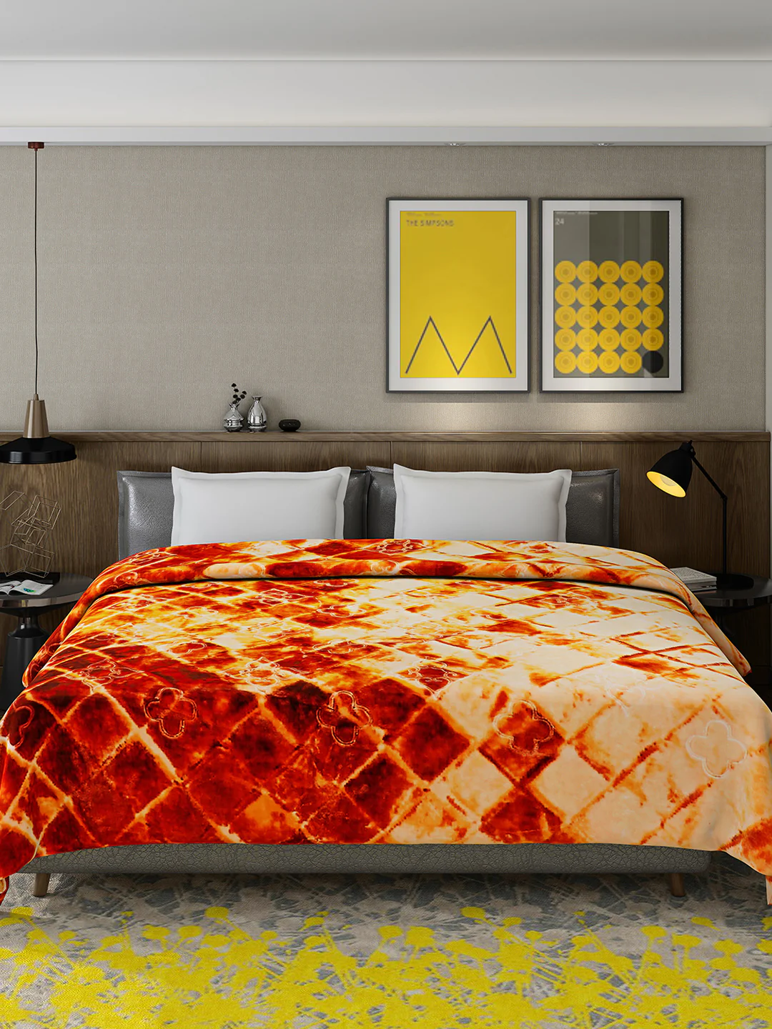 Printed Double Bed Reversible Blanket 2 Ply, 910 GSM, 4.8 kg (Vista) - Image 4