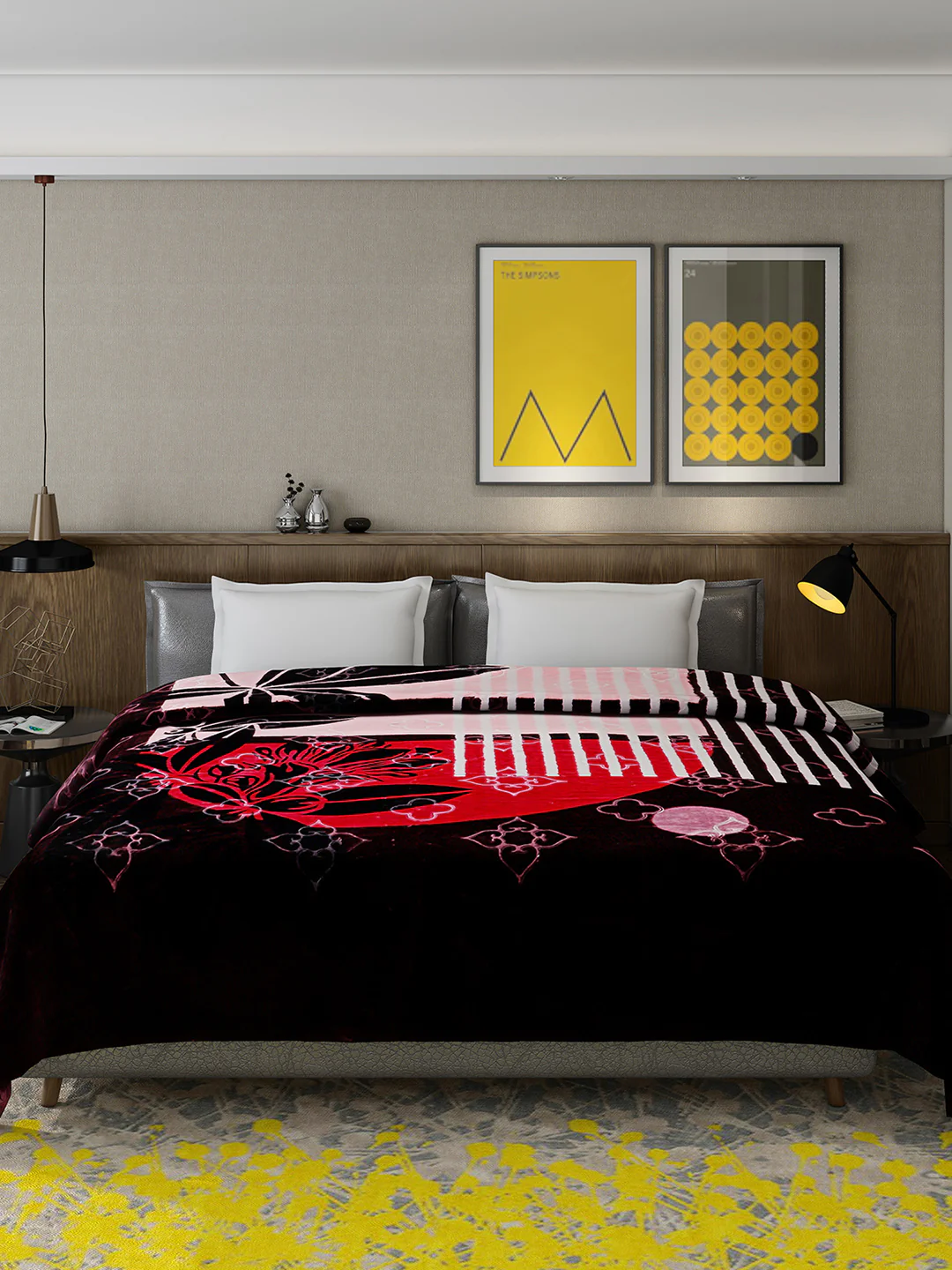 Printed Double Bed Reversible Blanket 2 Ply, 910 GSM, 4.8 kg (Vista) - Image 4