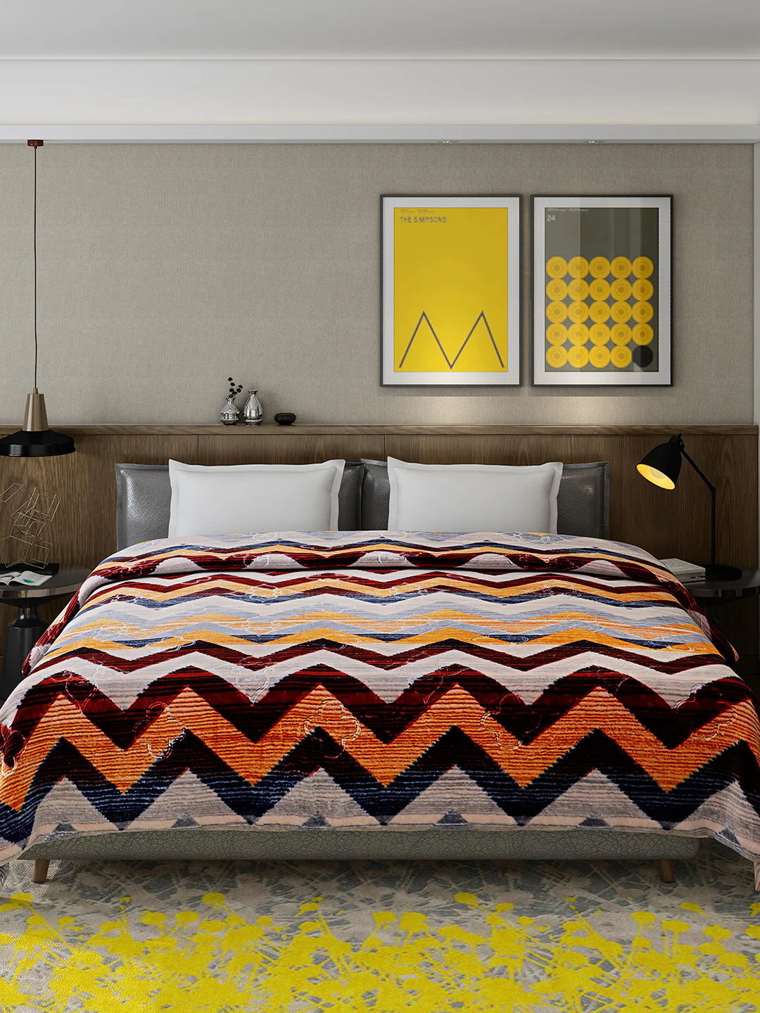 Printed Double Bed Reversible Blanket 2 Ply, 910 GSM, 4.8 kg (Vista) - Image 4