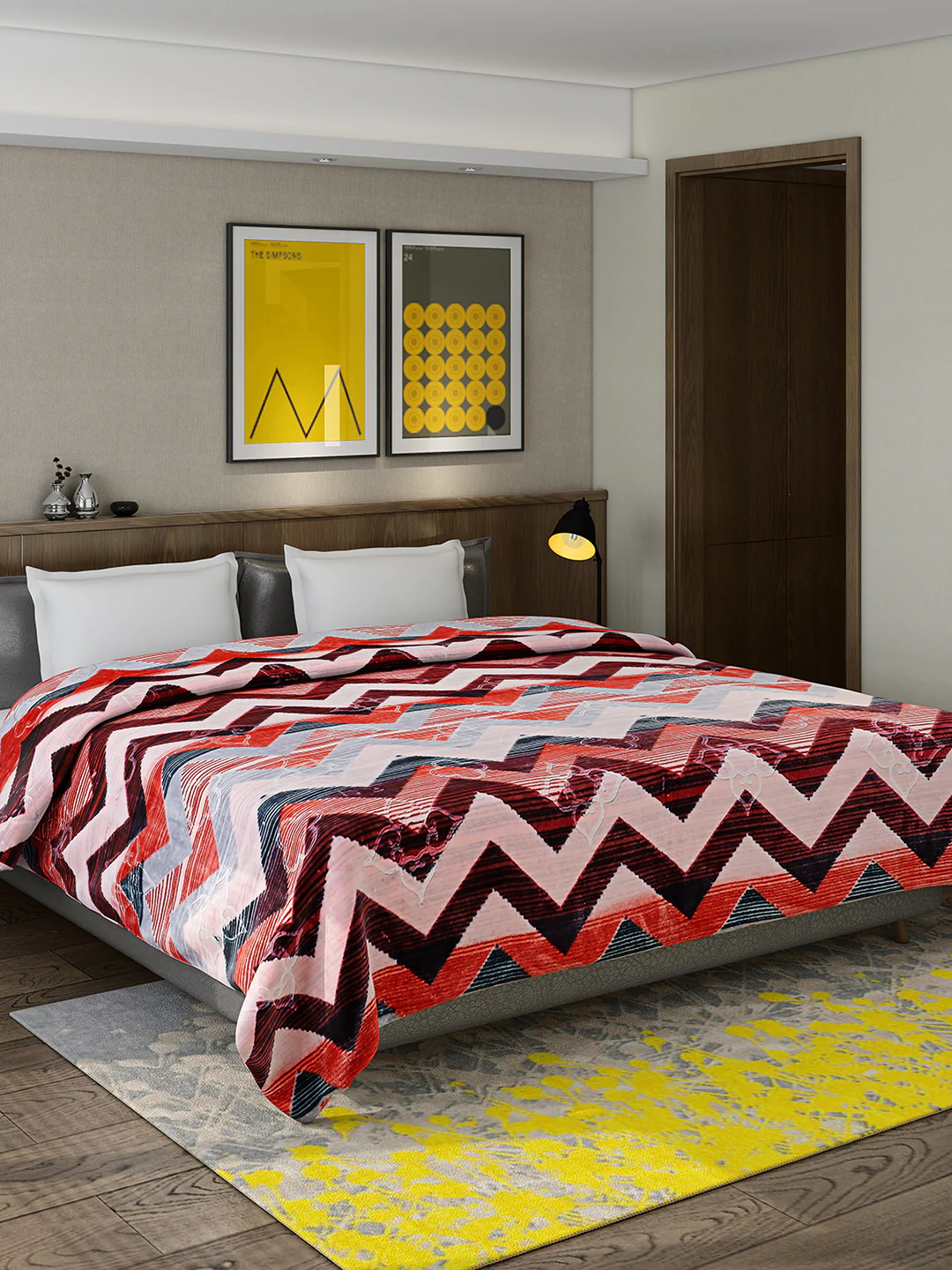Printed Double Bed Reversible Blanket 2 Ply, 910 GSM, 4.8 kg (Vista) - Image 2