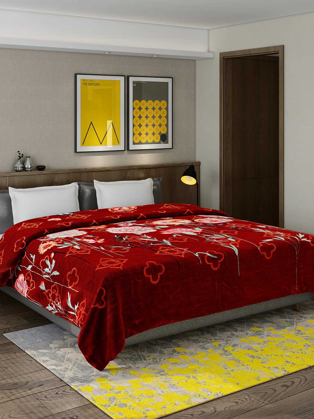 Printed Double Bed Reversible Blanket 2 Ply, 910 GSM, 4.8 kg (Vista) - Image 2