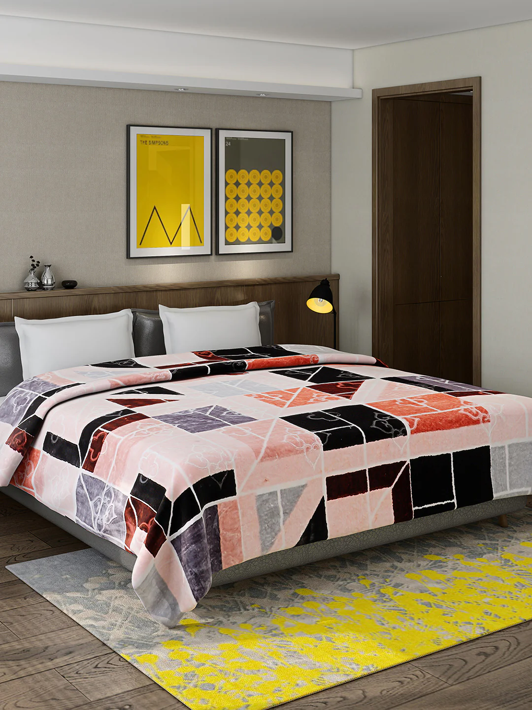 Printed Double Bed Reversible Blanket 2 Ply, 910 GSM, 4.8 kg (Vista) - Image 2