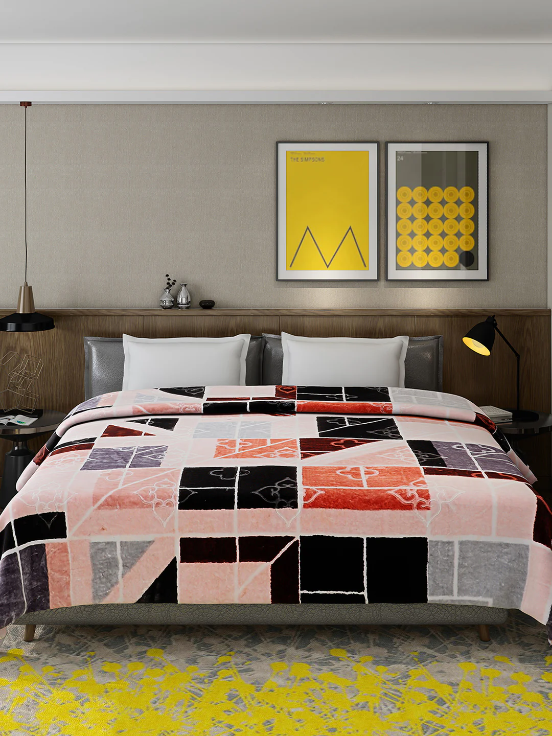 Printed Double Bed Reversible Blanket 2 Ply, 910 GSM, 4.8 kg (Vista) - Image 4