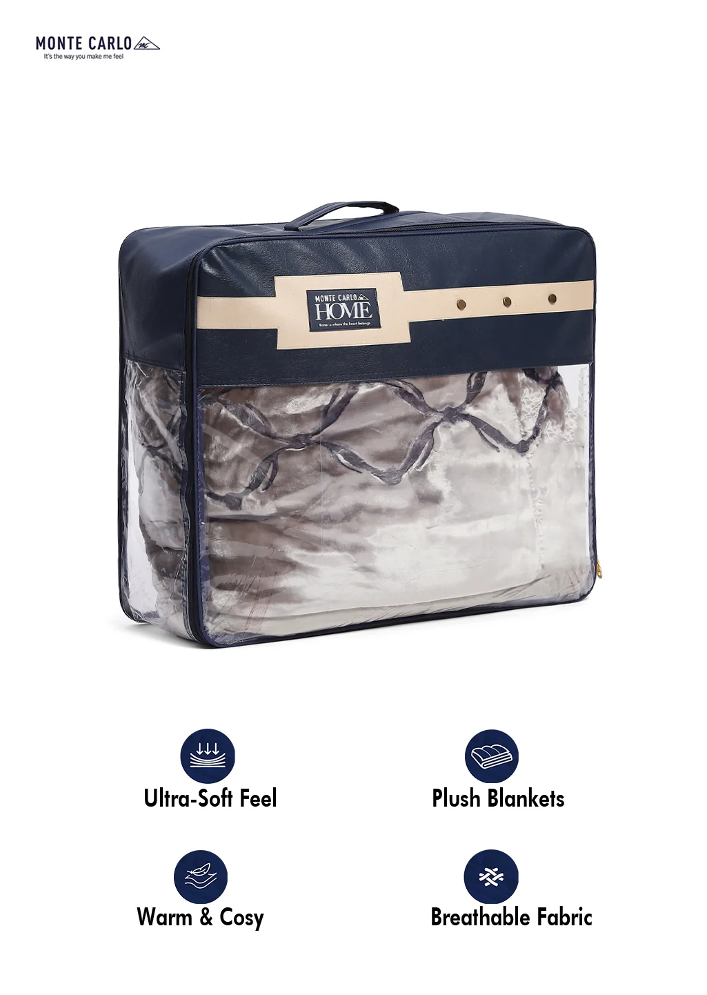 Printed Double Bed Reversible Blanket 2 Ply, 947 GSM, 5 kg (Rusty) - Image 8