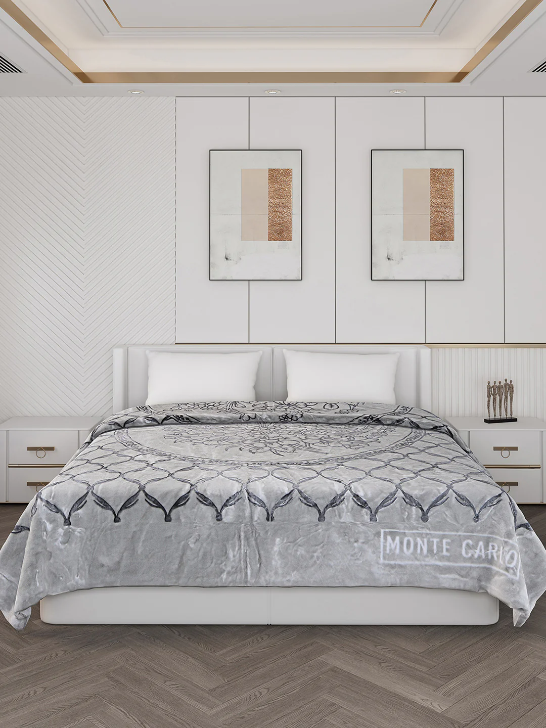 Printed Double Bed Reversible Blanket 2 Ply, 947 GSM, 5 kg (Rusty) - Image 4