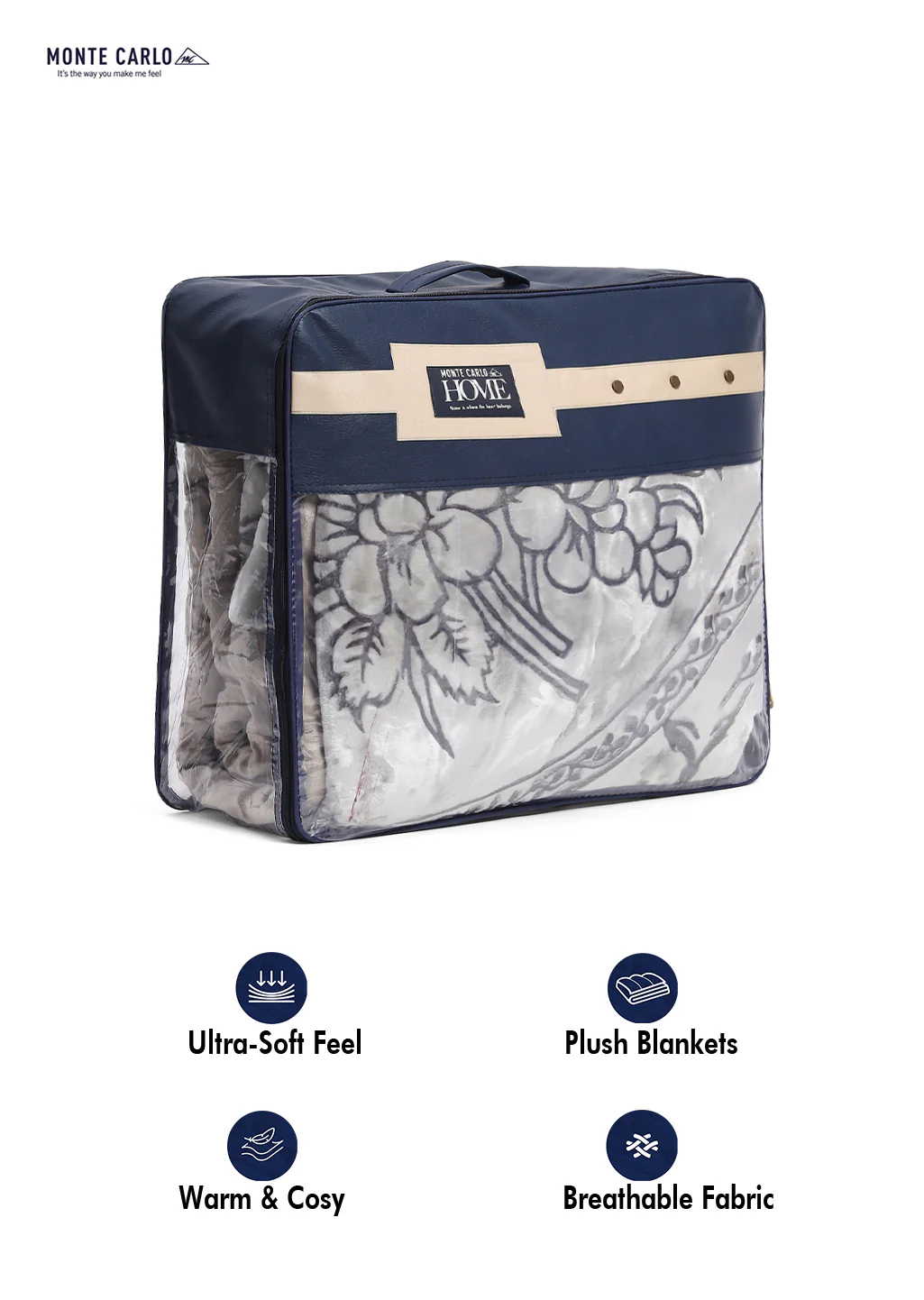 Printed Double Bed Reversible Blanket 2 Ply, 947 GSM, 5 kg (Rusty) - Image 8