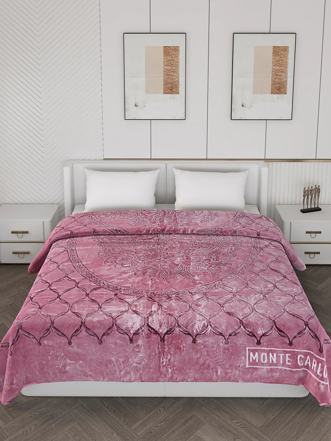Printed Double Bed Reversible Blanket 2 Ply, 947 GSM, 5 kg (Rusty) - Image 3