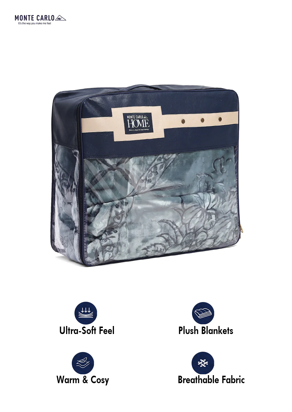 Printed Double Bed Reversible Blanket 2 Ply, 947 GSM, 5 kg (Rusty) - Image 8