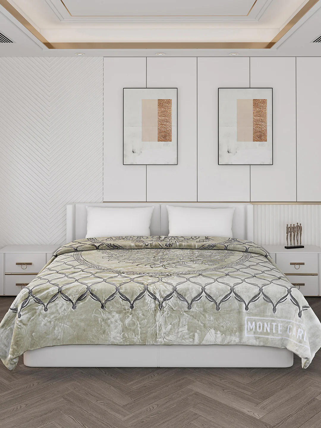 Printed Double Bed Reversible Blanket 2 Ply, 947 GSM, 5 kg (Rusty) - Image 4