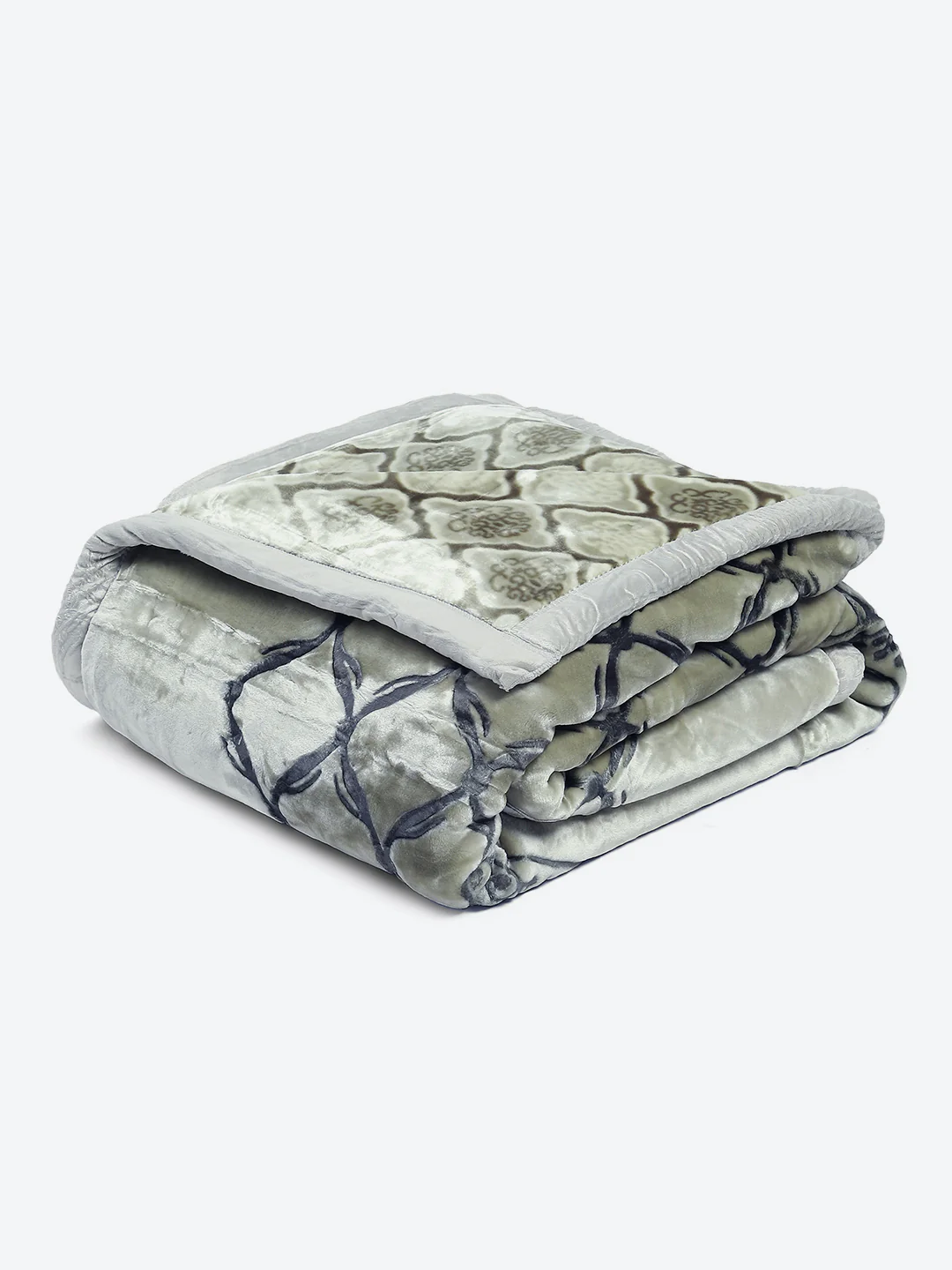 Printed Double Bed Reversible Blanket 2 Ply, 947 GSM, 5 kg (Rusty) - Image 5