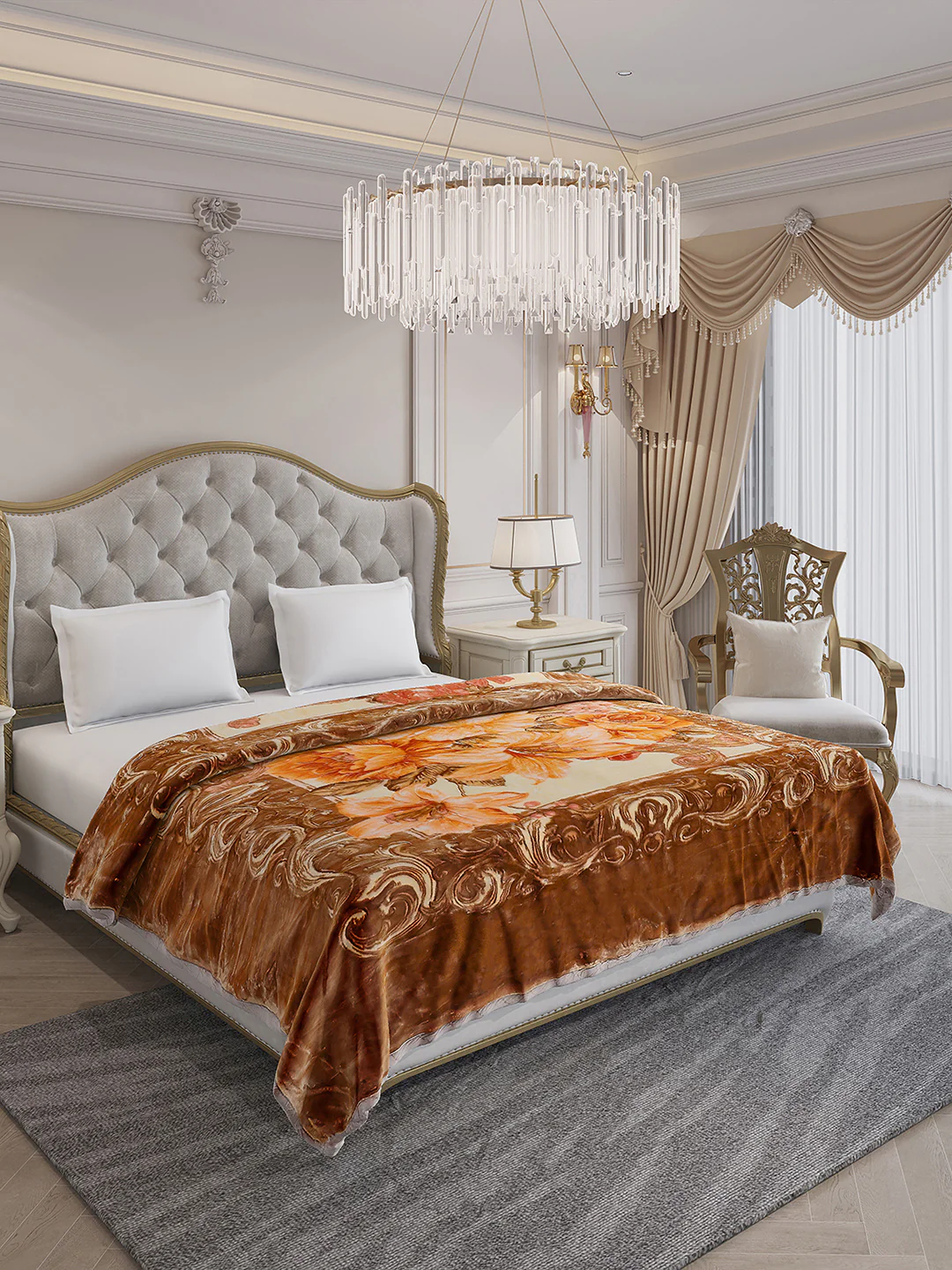 Printed Double Bed Reversible Blanket 3 Ply, 1516 GSM, 8 kg (Superimo) - Image 4