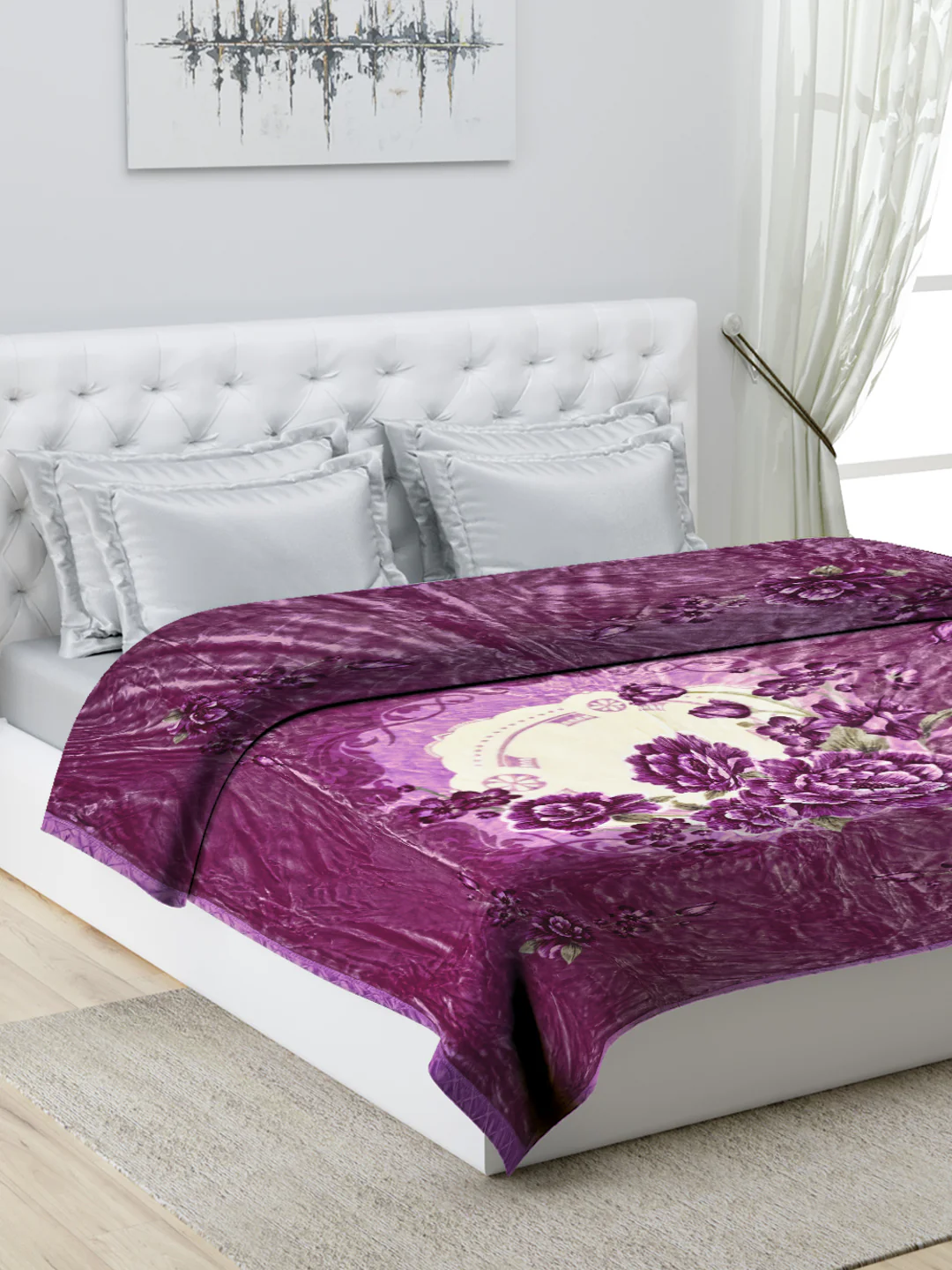 Printed Double Bed Blanket for Heavy Winter -1 Ply - Image 2