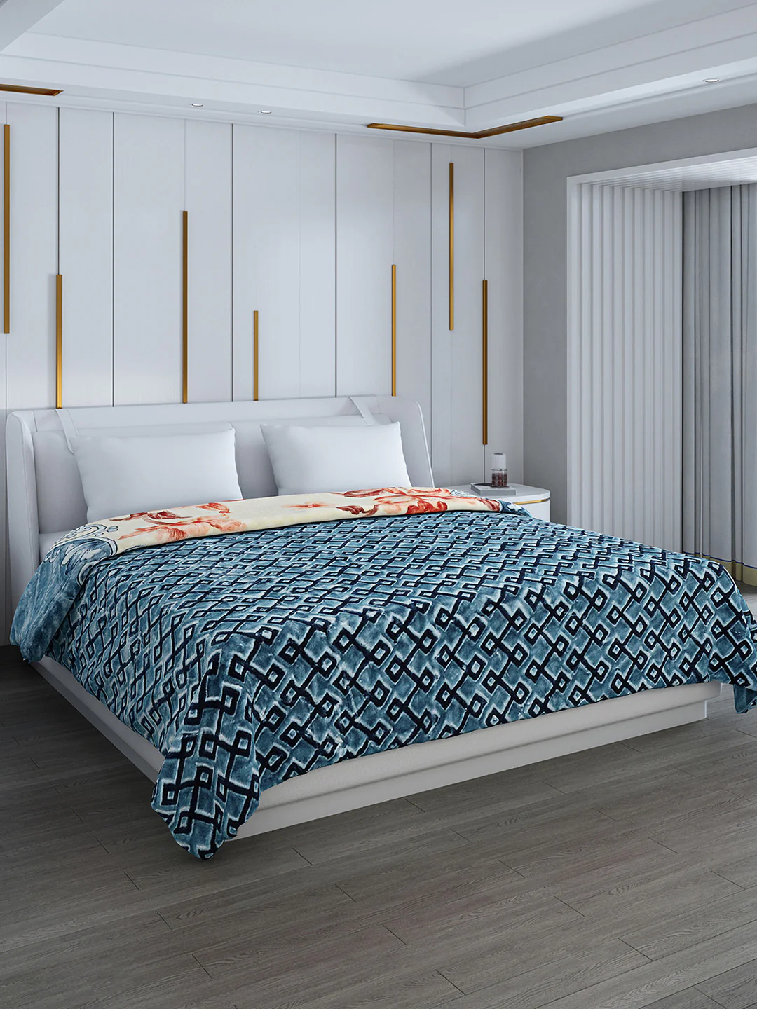 Printed Double Bed Blanket for Heavy Winter -3 Ply - Image 5