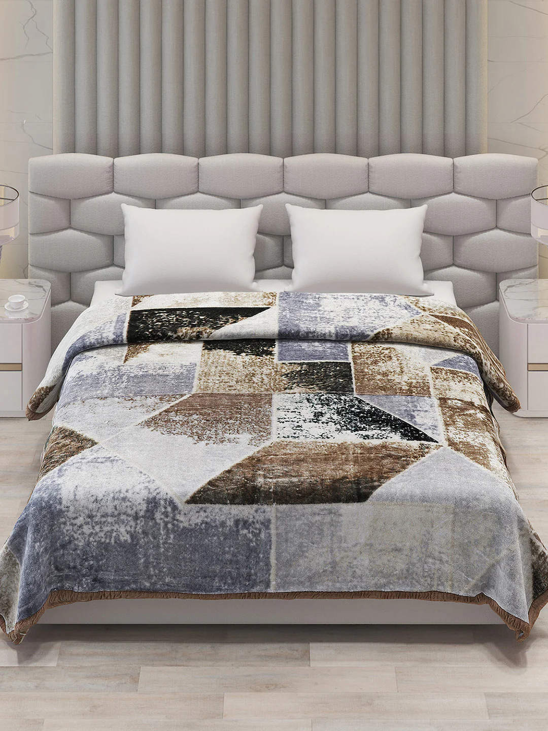 Printed Double Bed Blanket for Mild Winter -1 Ply - Image 2
