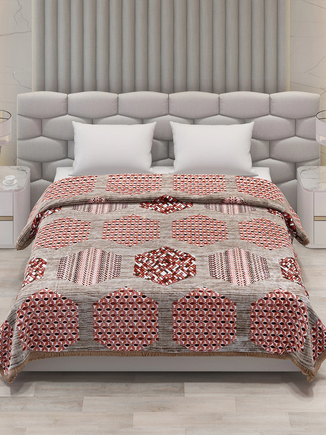 Printed Double Bed Blanket for Mild Winter -1 Ply - Image 2