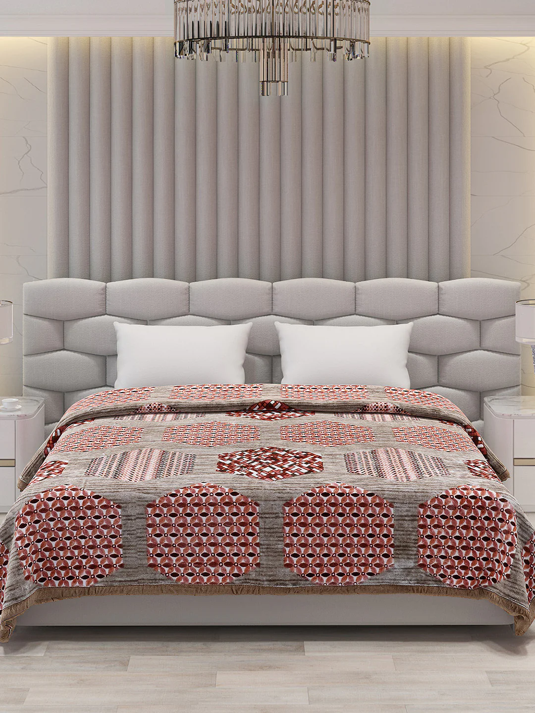 Printed Double Bed Blanket for Mild Winter -1 Ply - Image 3