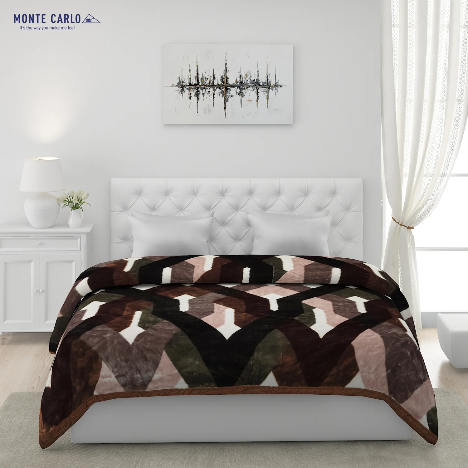 Printed Double Bed Blanket for Mild Winter -1 Ply - Image 2