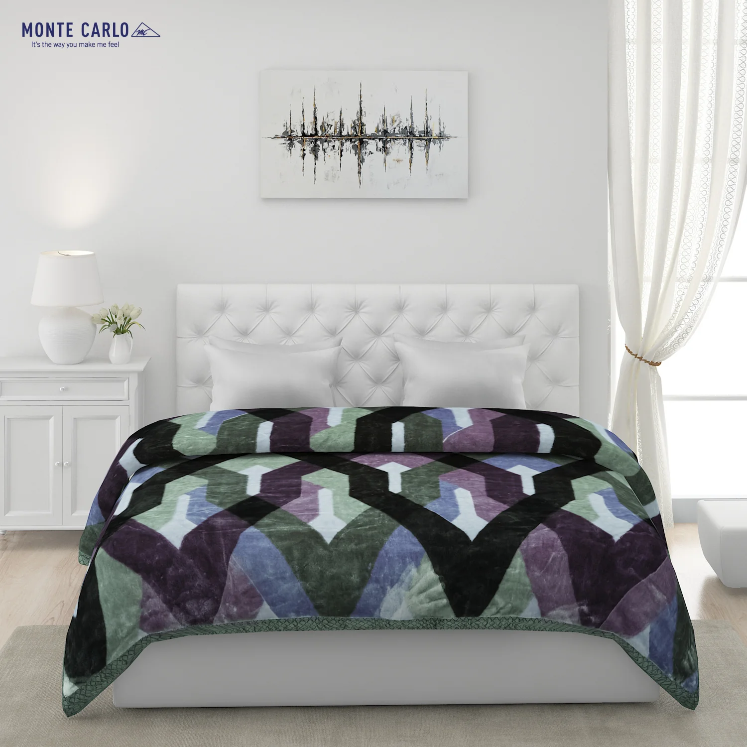 Printed Double Bed Blanket for Mild Winter -1 Ply - Image 2