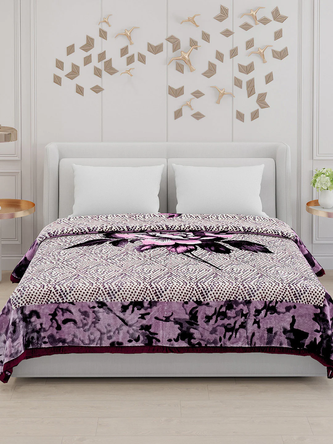 Printed Double Bed Blanket for Mild Winter -1 Ply - Image 3