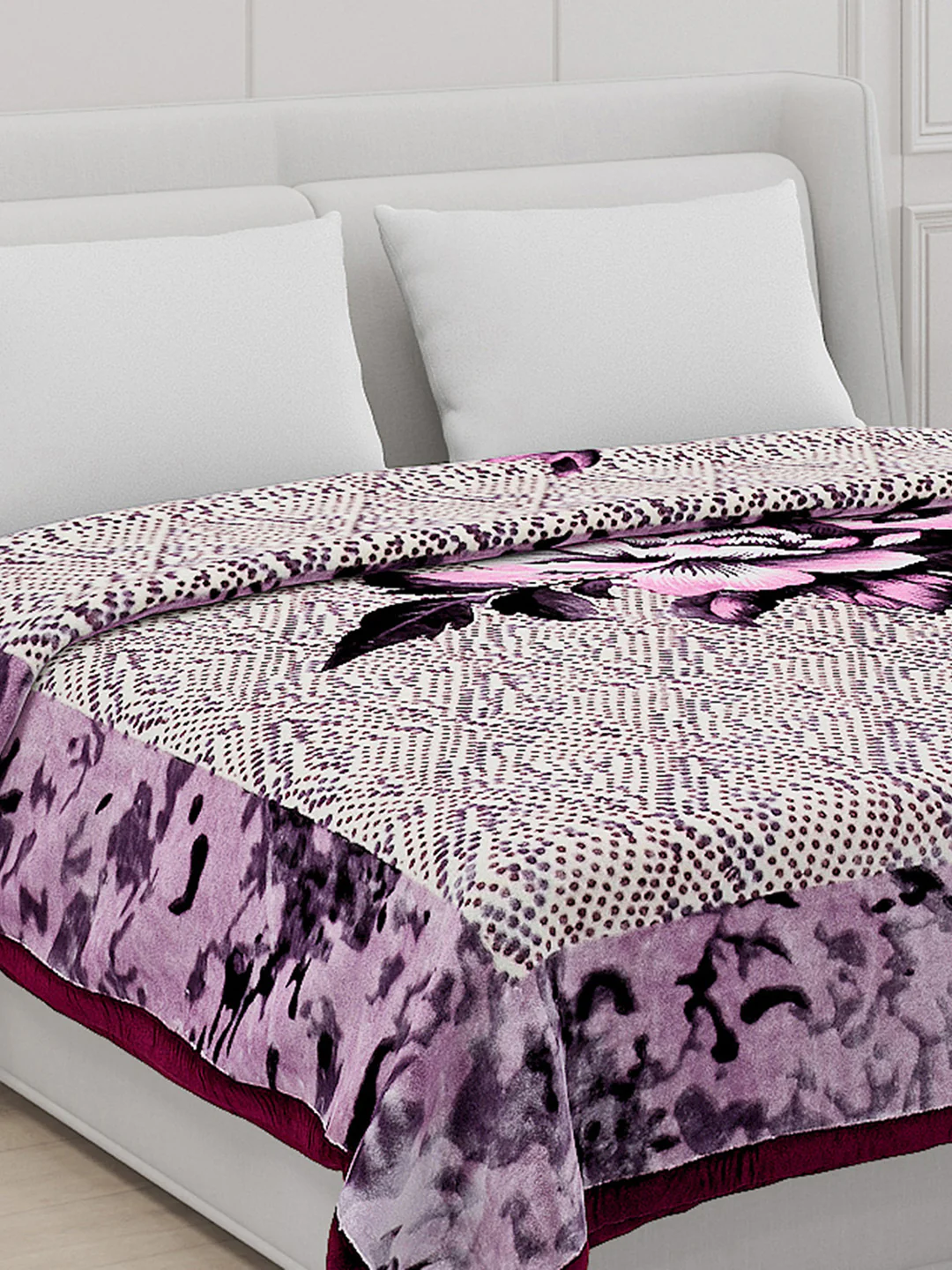 Printed Double Bed Blanket for Mild Winter -1 Ply - Image 4