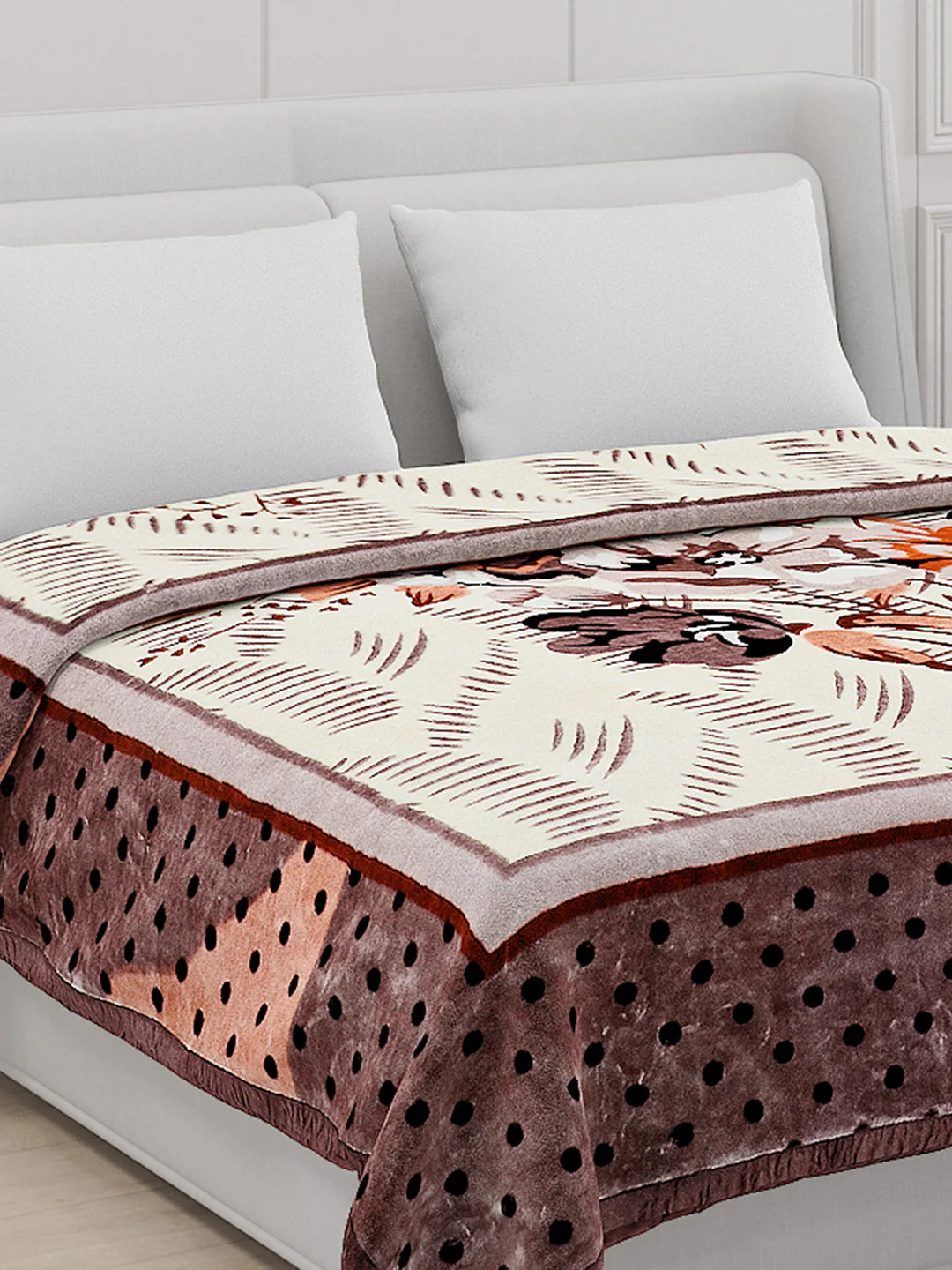Printed Double Bed Blanket for Mild Winter -1 Ply - Image 4