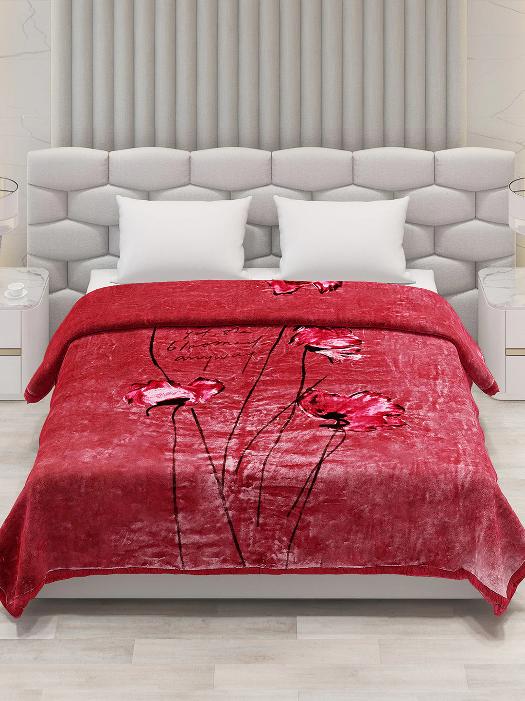 Printed Double Bed Blanket for Mild Winter -1 Ply - Image 2