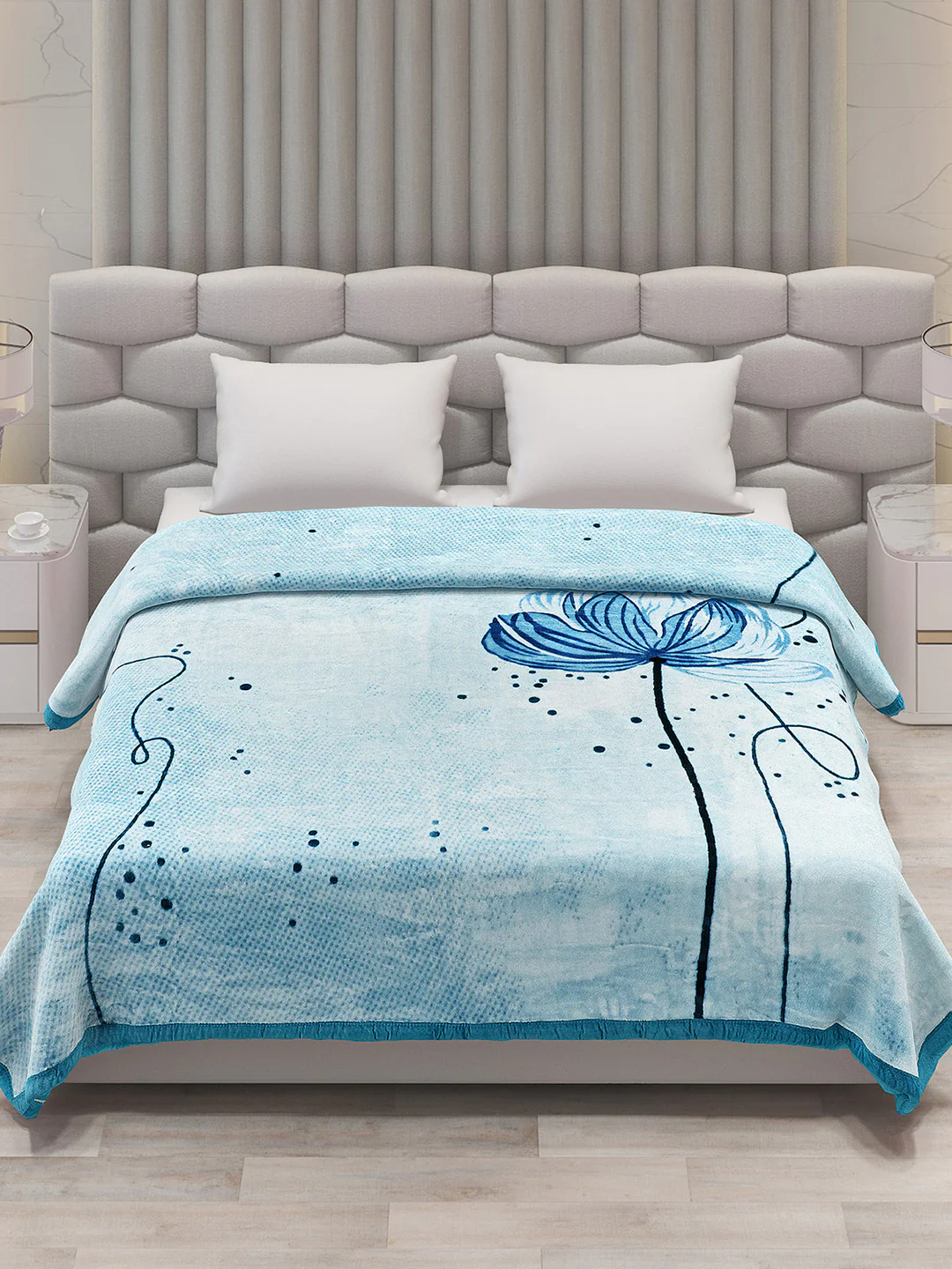 Printed Double Bed Blanket for Mild Winter -1 Ply - Image 2