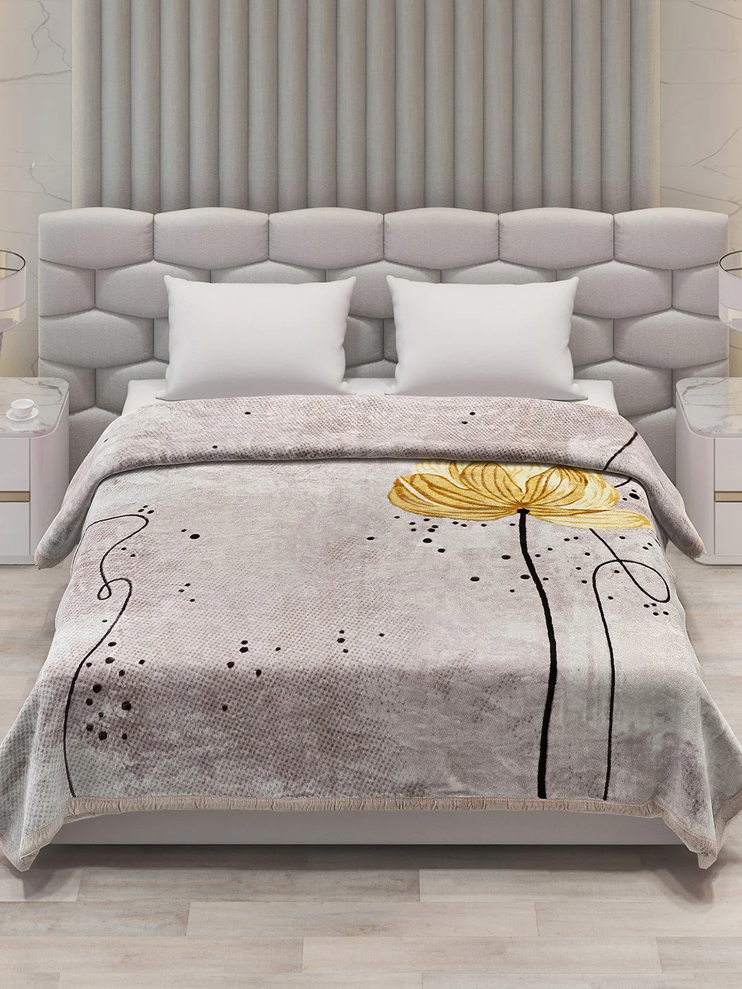 Printed Double Bed Blanket for Mild Winter -1 Ply - Image 2