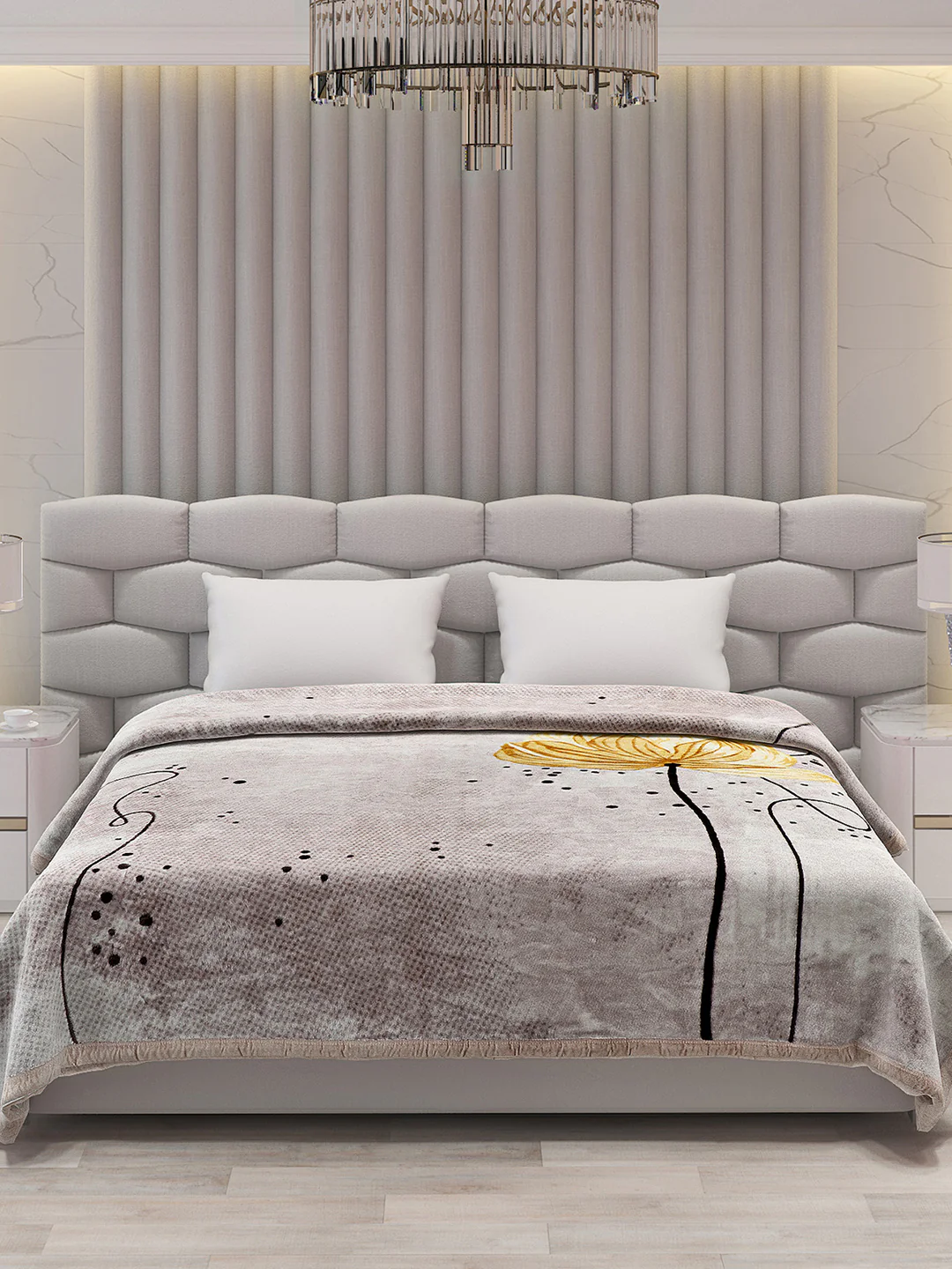 Printed Double Bed Blanket for Mild Winter -1 Ply - Image 3