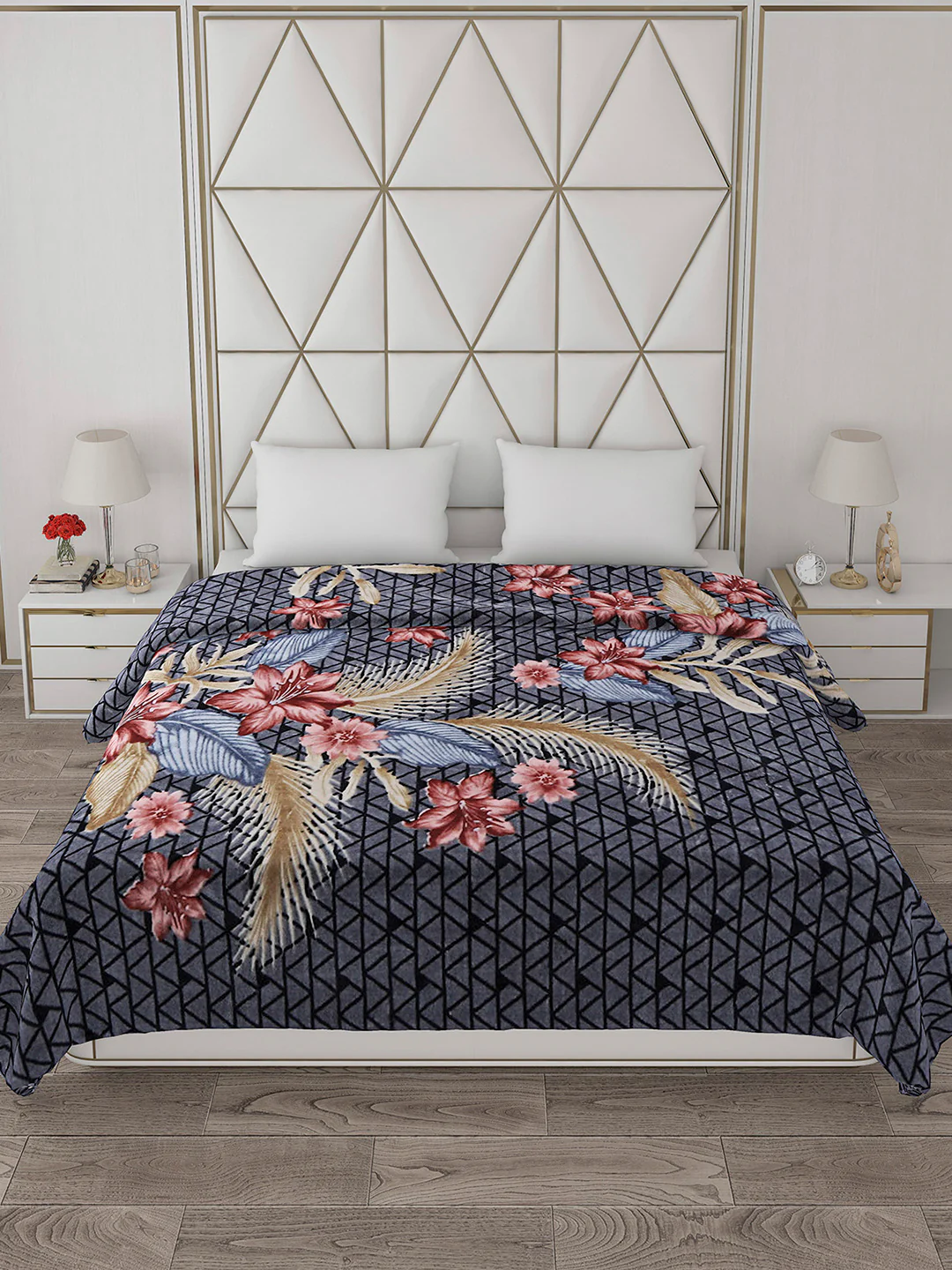 Printed Double Bed Blanket for Mild Winter -1 Ply - Image 3
