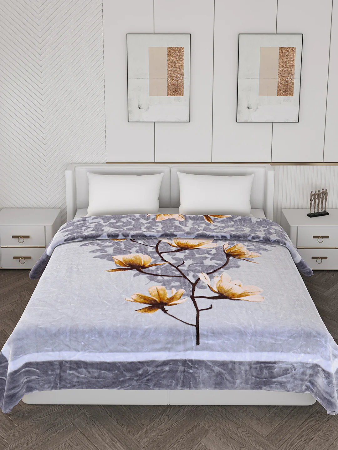 Printed Double Bed Blanket for Mild Winter -1 Ply - Image 3