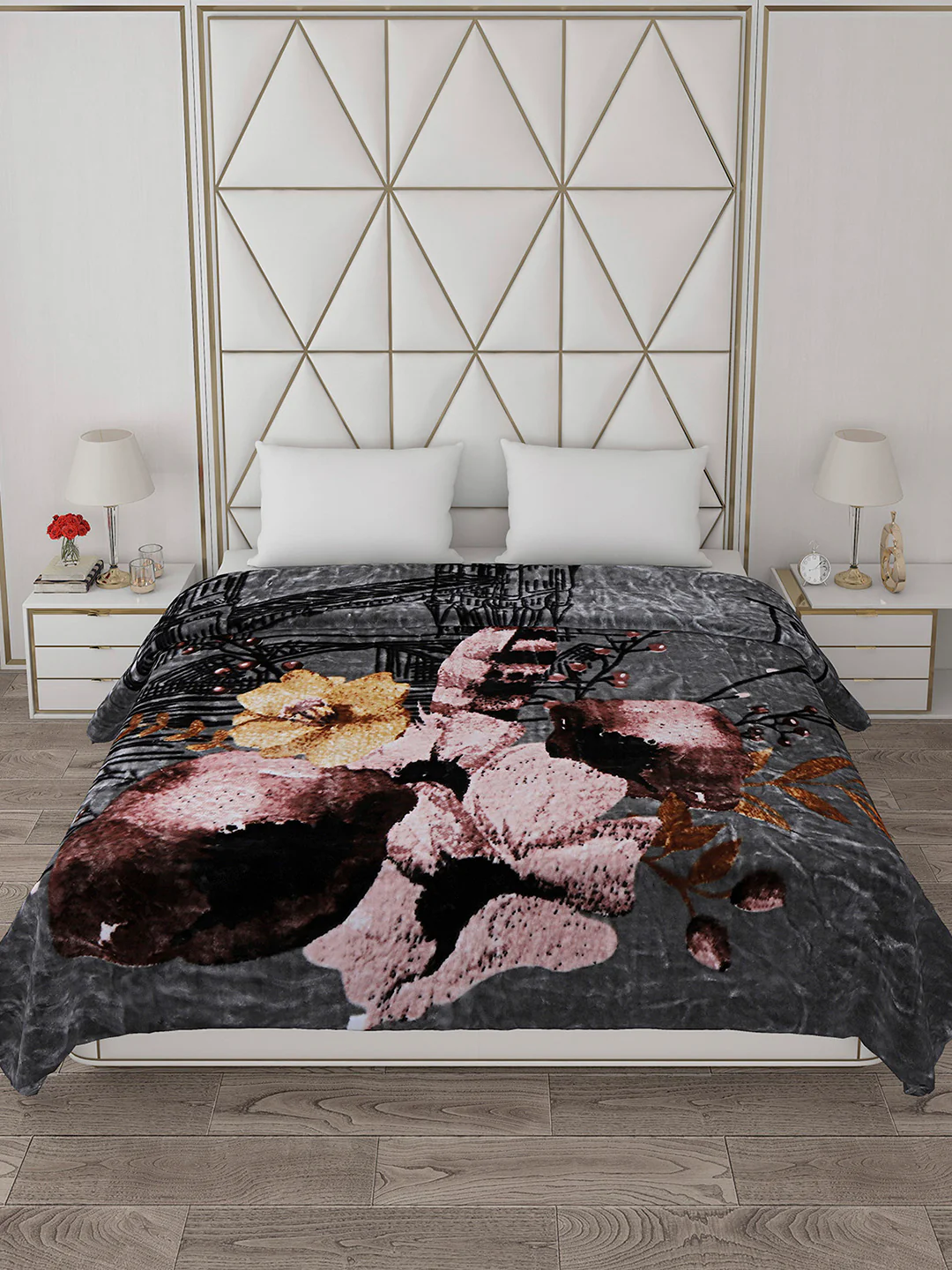 Printed Double Bed Blanket for Mild Winter -1 Ply - Image 3