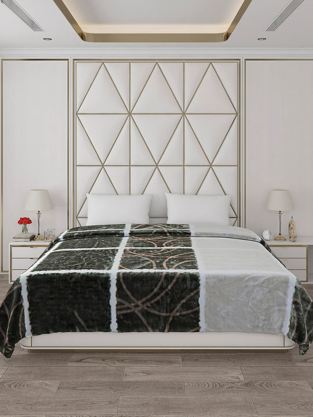 Printed Double Bed Blanket for Mild Winter -1 Ply - Image 2