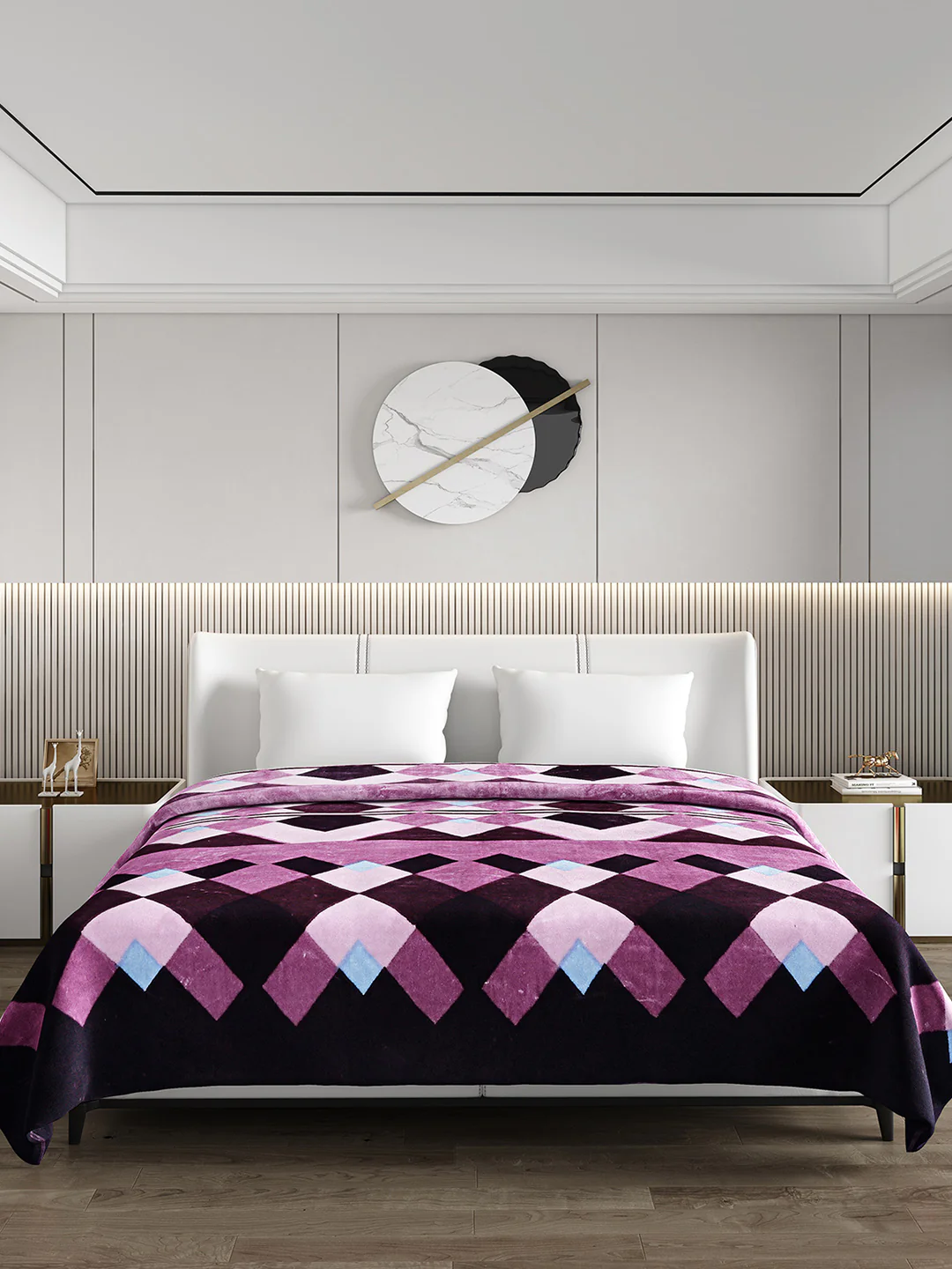 Printed Double Bed Blanket for Mild Winter -1 Ply - Image 2
